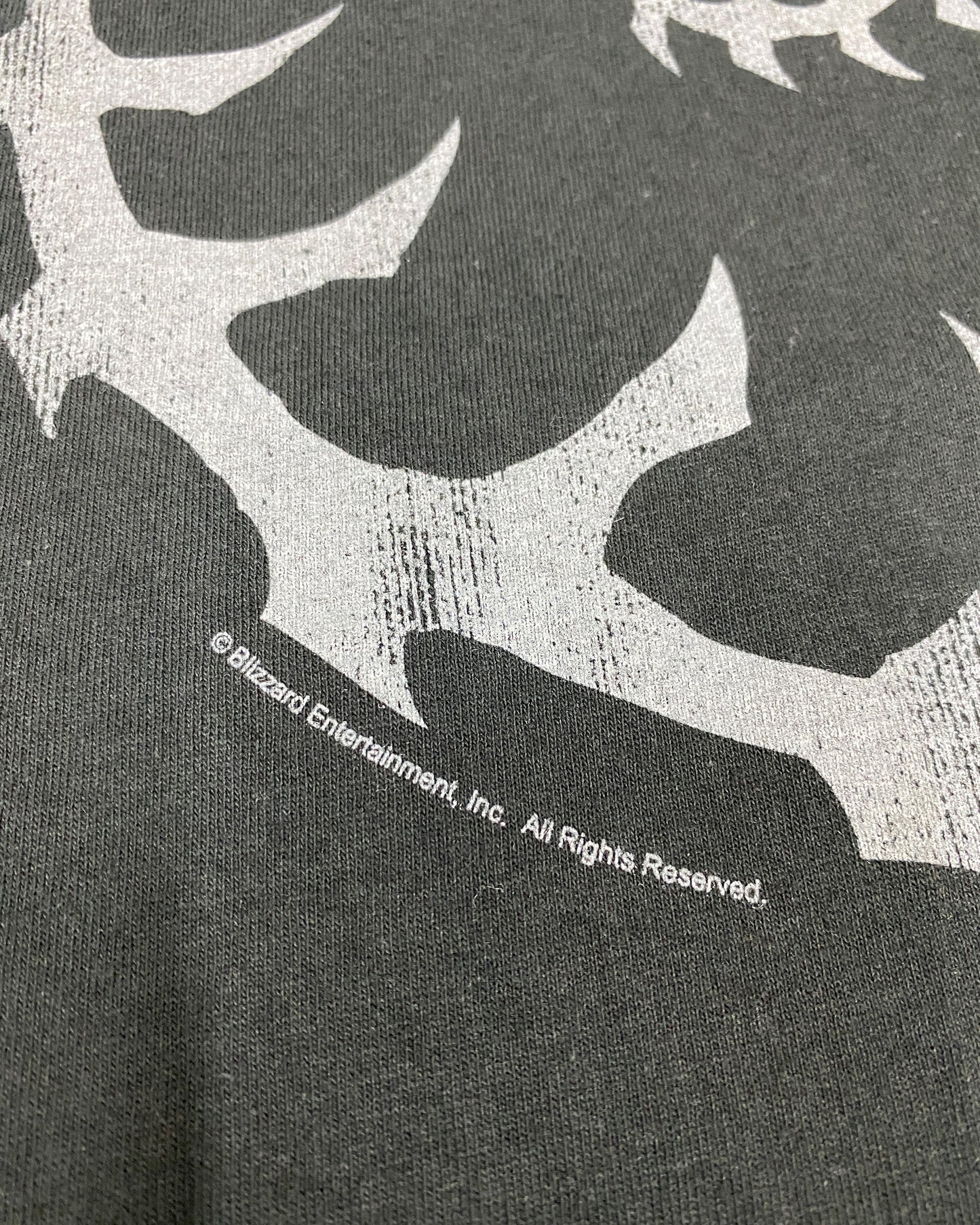 Blizzard 2010s SarCraft Raynor Raiders Snake Skeleton Circle T-Shirt Black