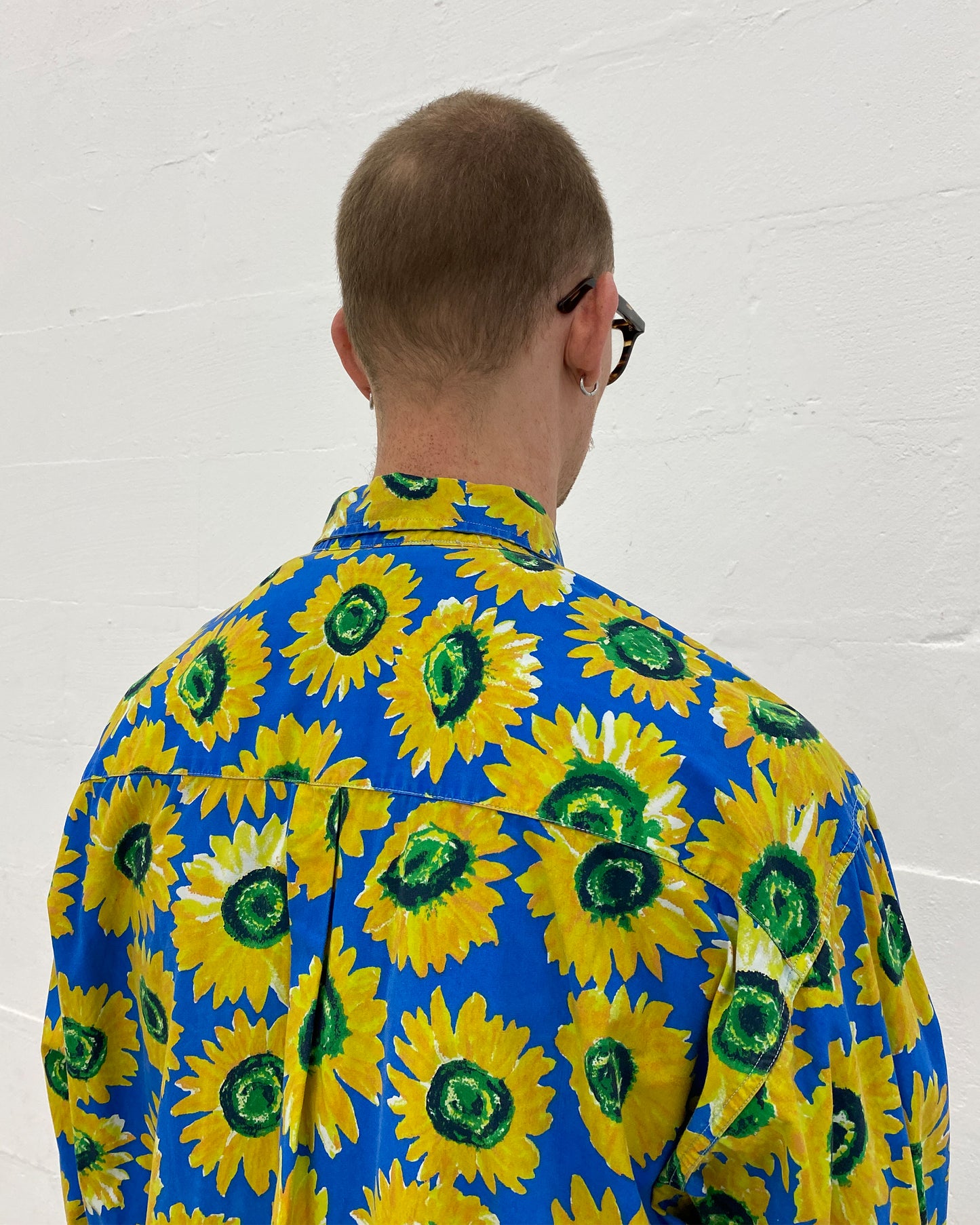 Vintage 1990s All Over Print Sunflower Shirt Yellow