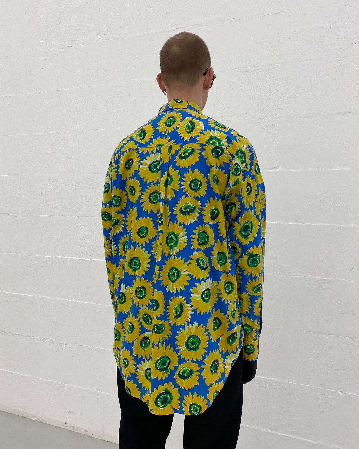 Vintage 1990s All Over Print Sunflower Shirt Yellow