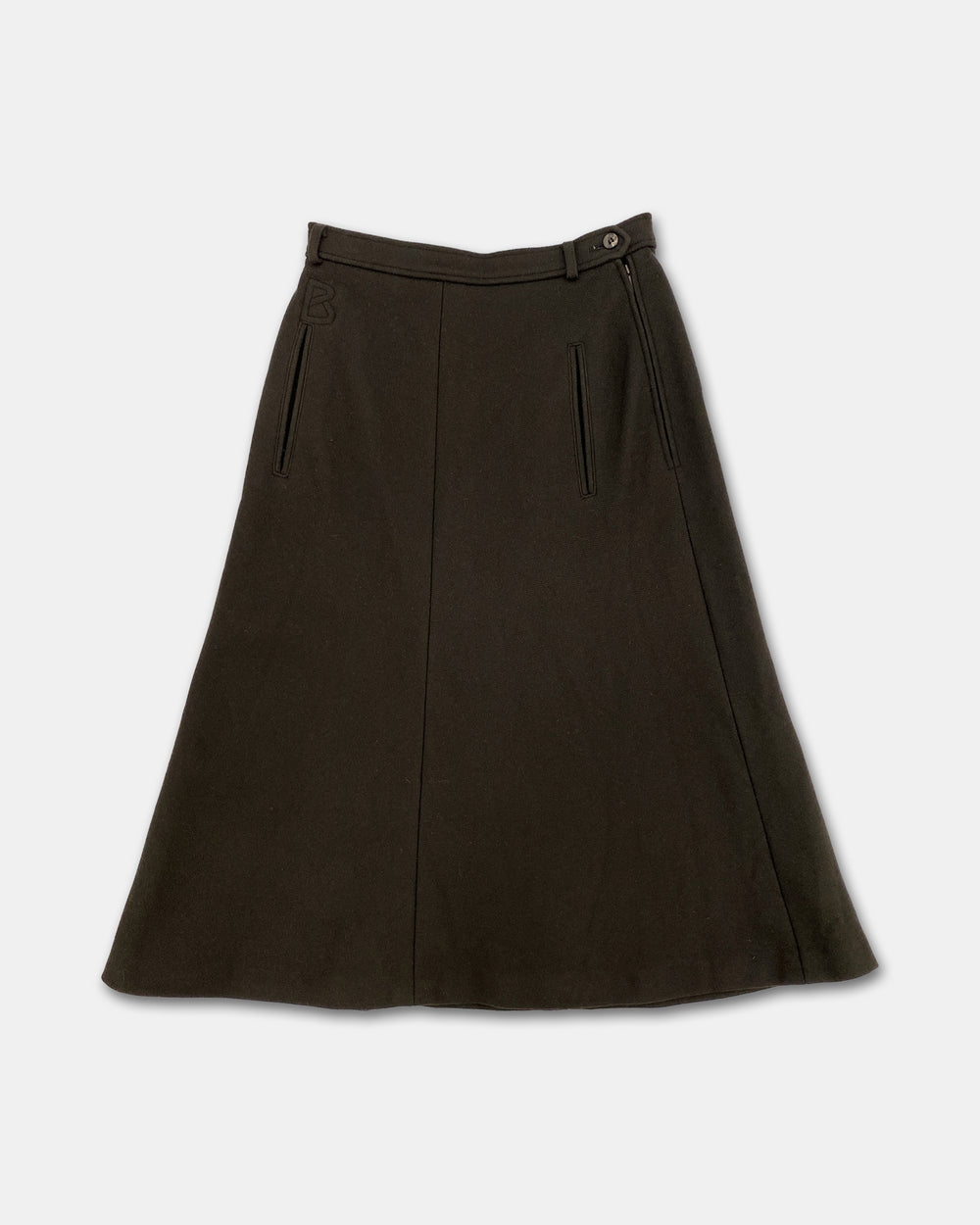 Bogner 1970s Wool Midi Skirt Brown