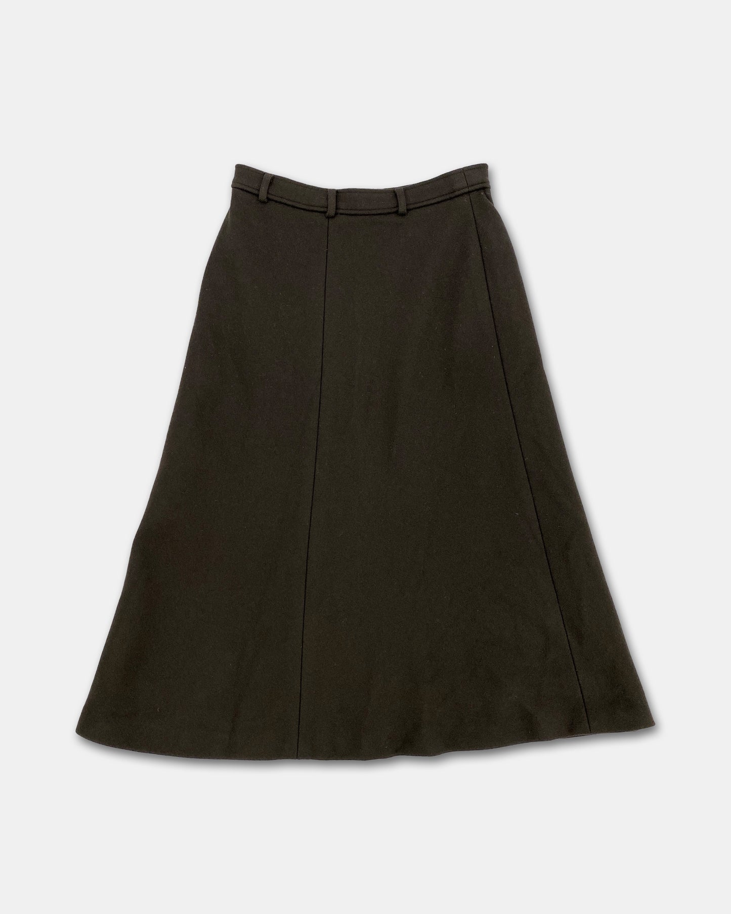 Bogner 1970s Wool Midi Skirt Brown