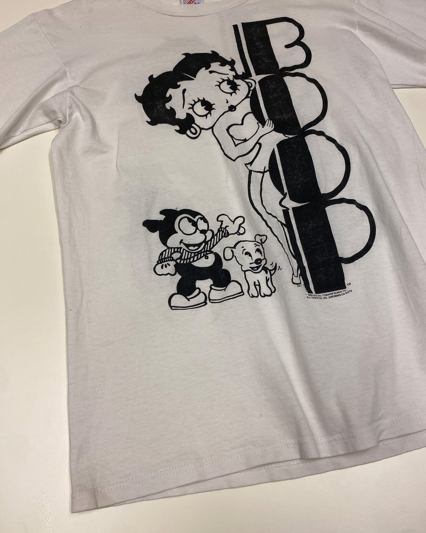 Vintage 1989 Betty Boop Cartoon Single Stitch T-Shirt White