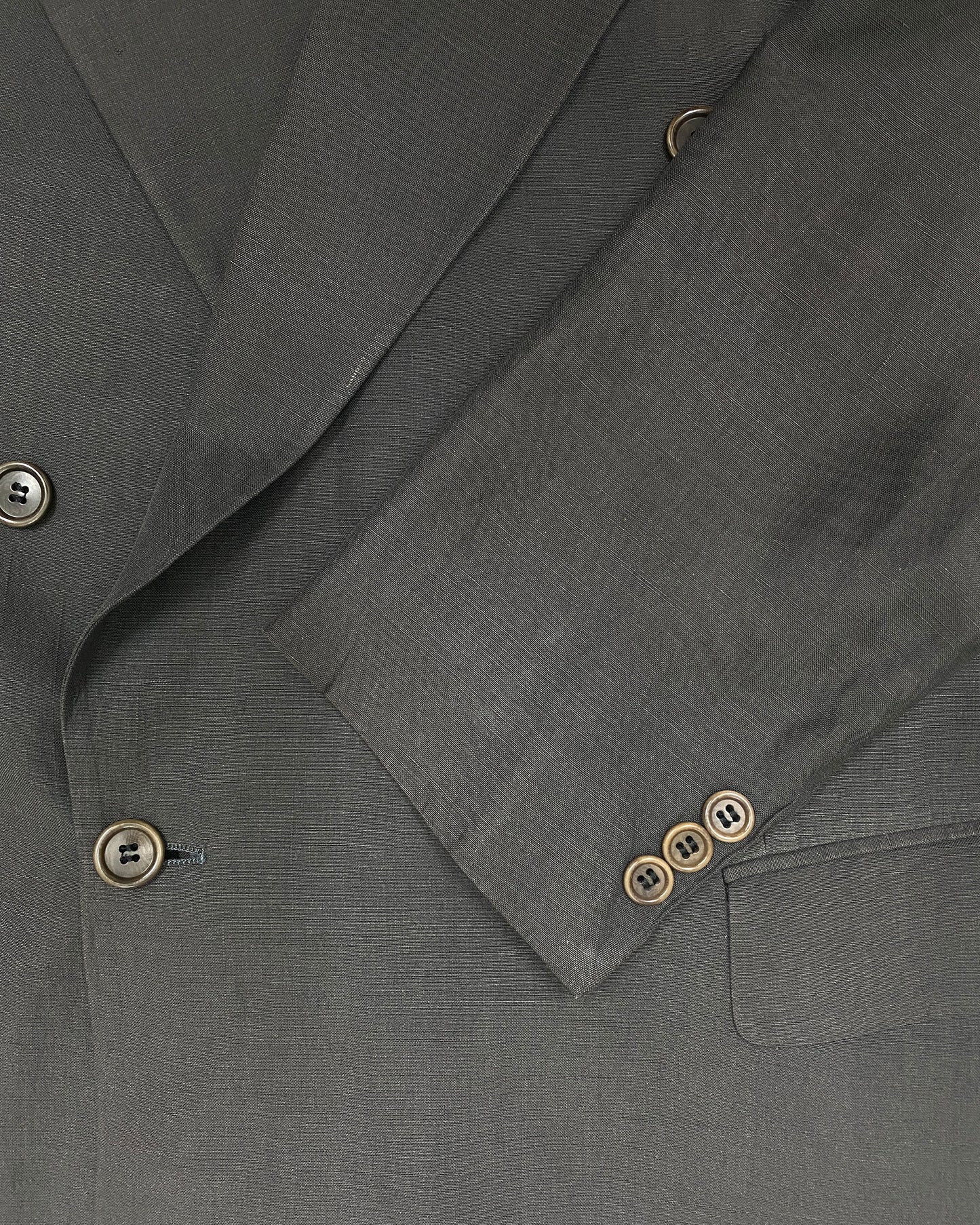 Hugo Boss 1980s Silk Linen Double Breasted Blazer Jacket Grey