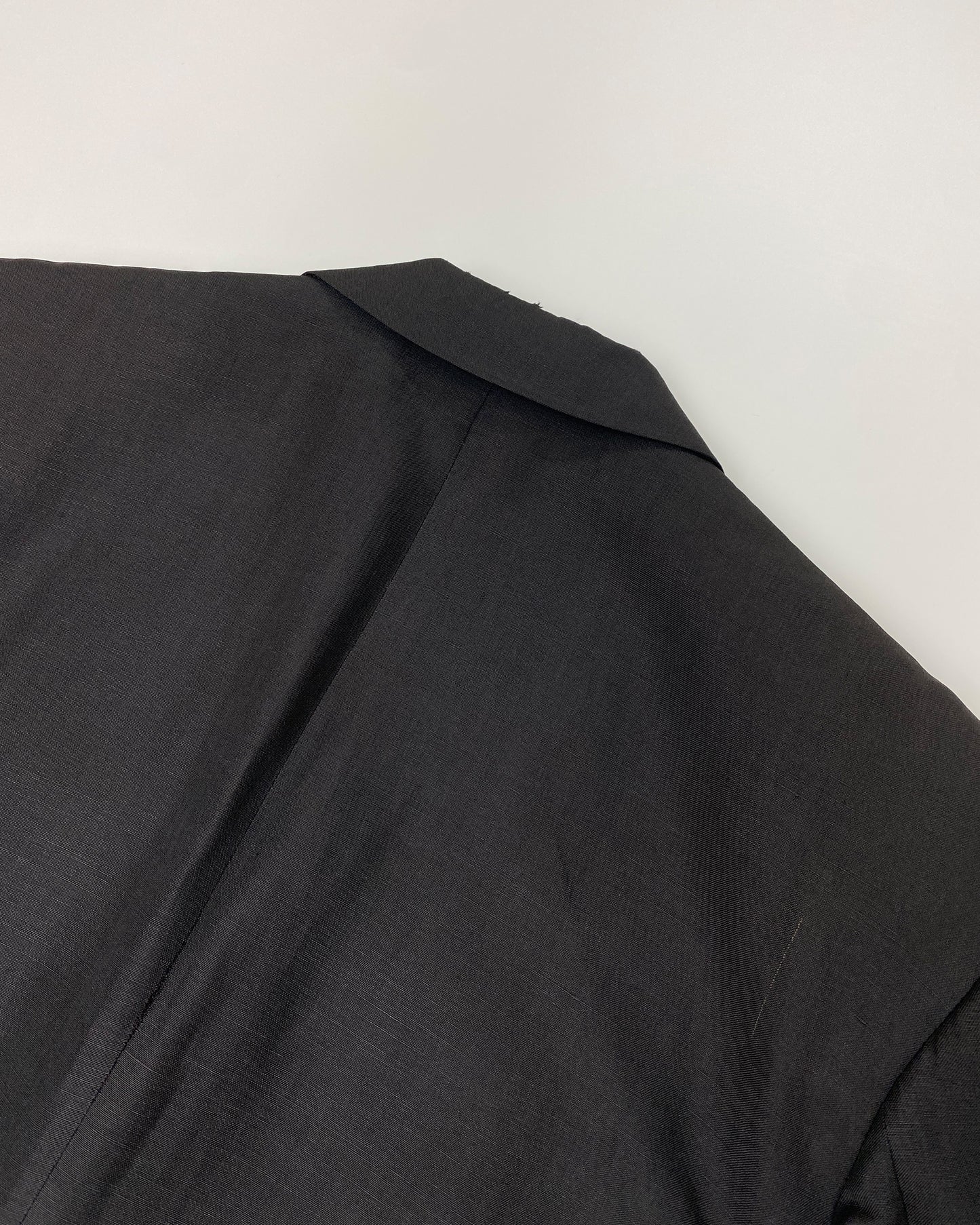 Hugo Boss 1980s Silk Linen Double Breasted Blazer Jacket Grey