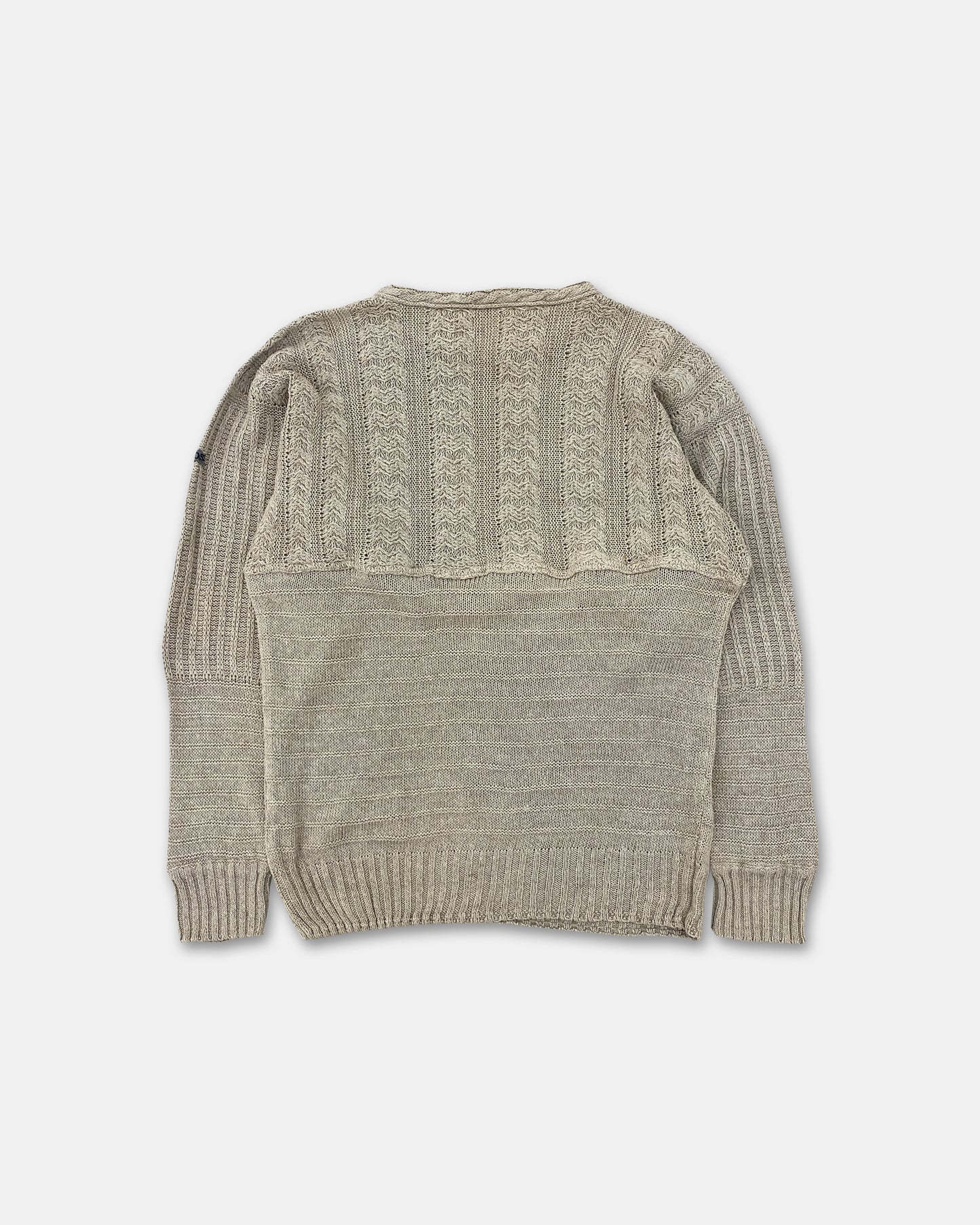 Hugo Boss 1980er Leinenstrickpullover Beige 