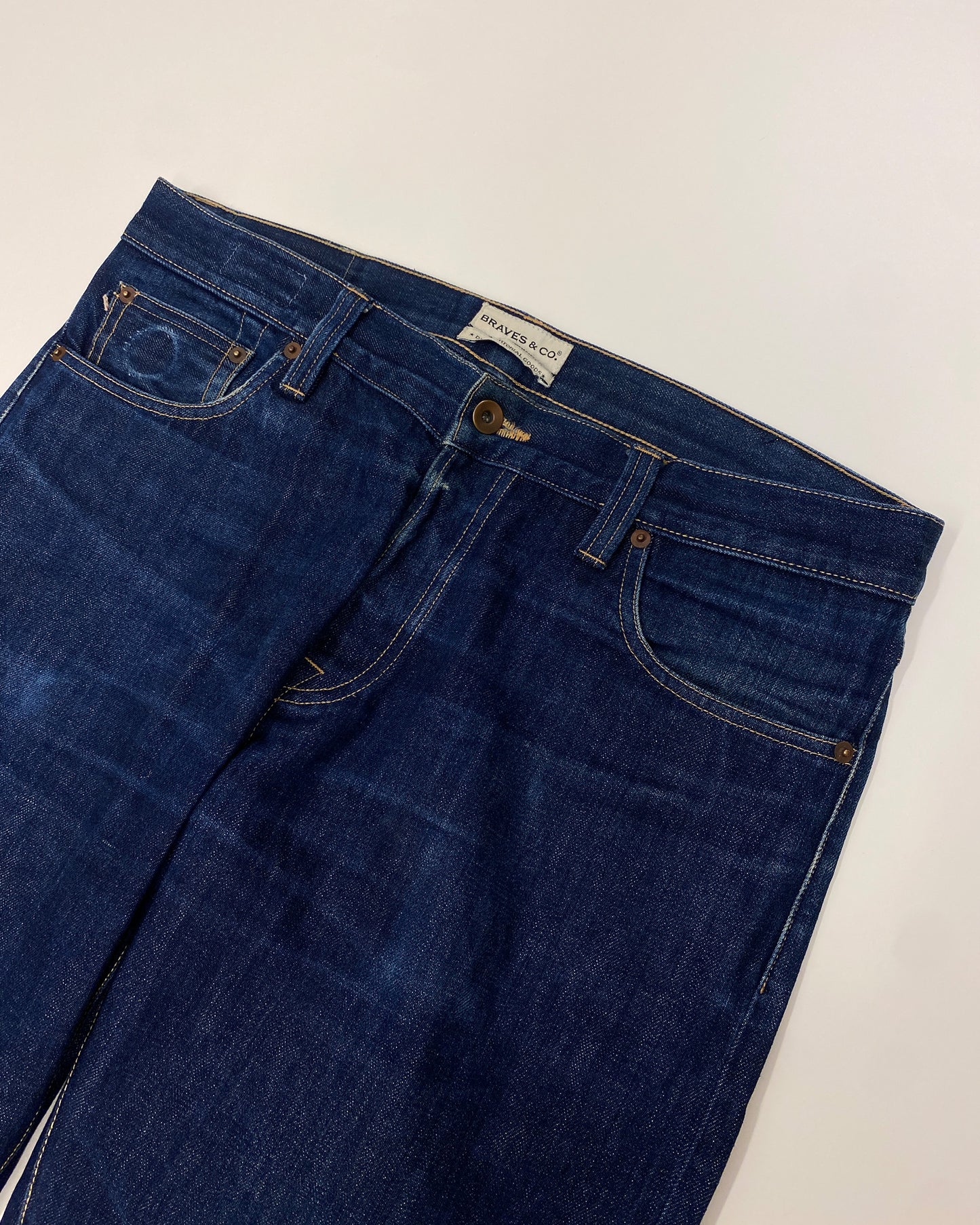 Braves & Company 2010s Selvedge Denim Faded Dark Blue