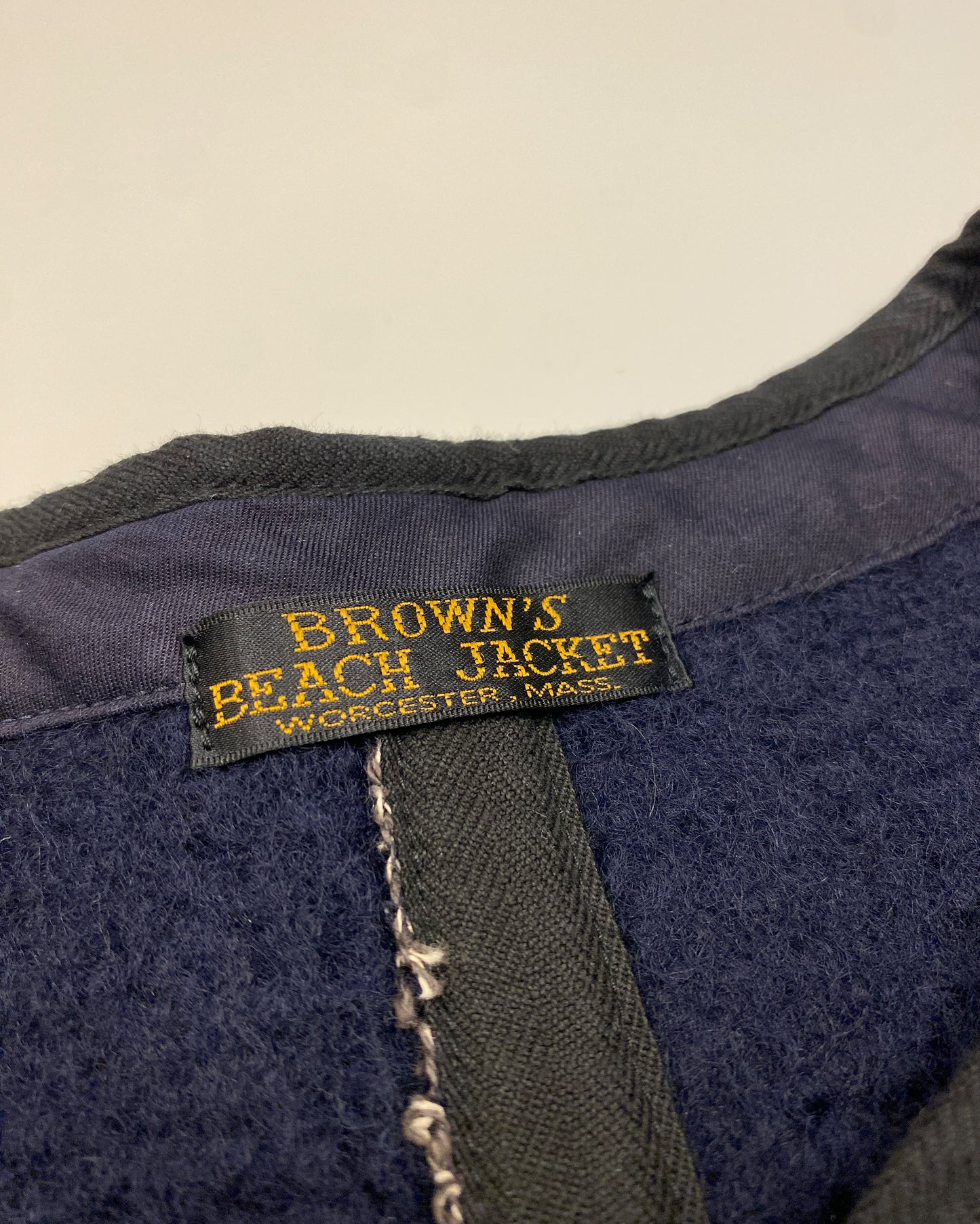 Brown's Beach 2010s Wool Early Vest Navy Stripe