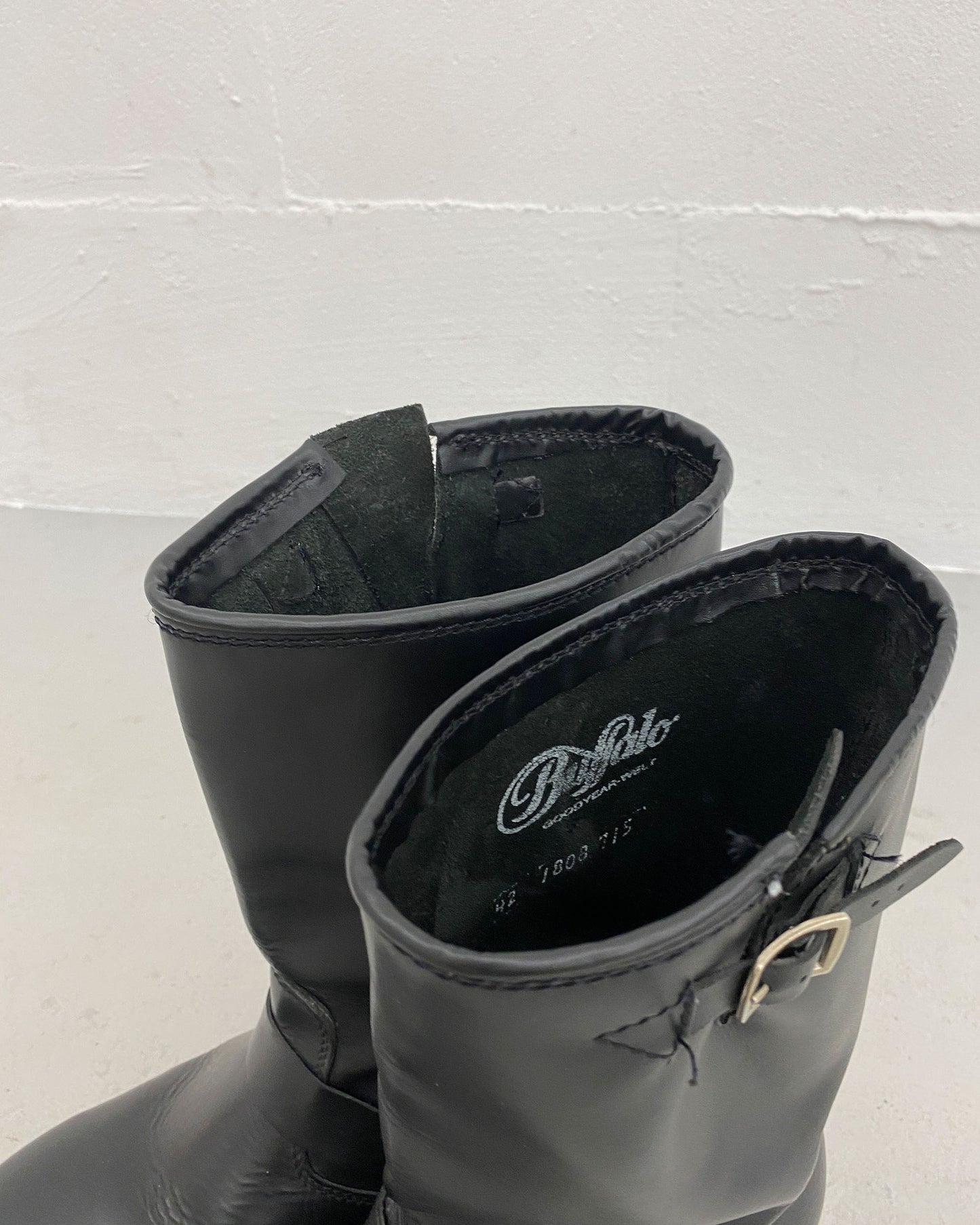Buffalo 2010s Steel Cap Leather Engineer Boots Black