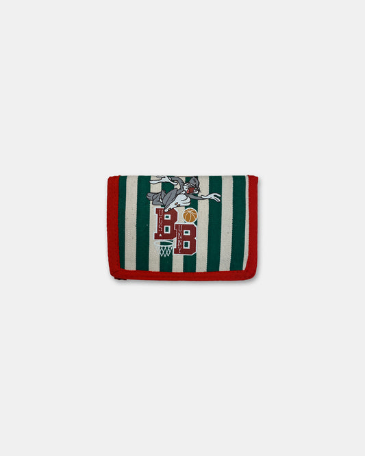 Vintage 1993 Bugs Bunny Basketball Striped Wallet Green Red