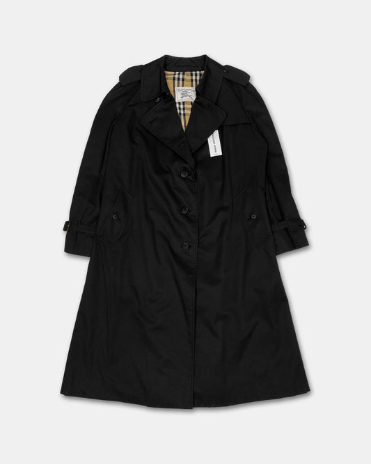 Burberrys 1970s Classic Trench Coat Black