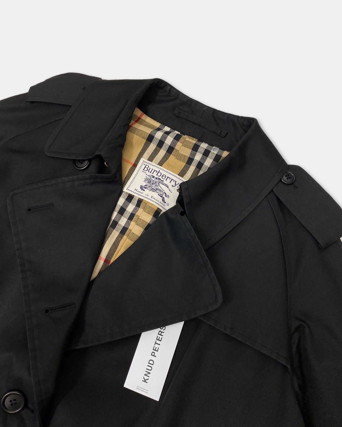 Burberrys 1970s Classic Trench Coat Black