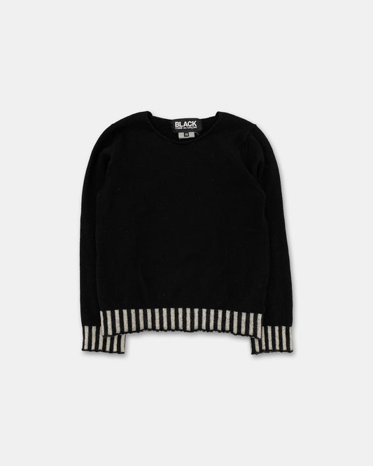 Comme des Garçons Black AD2008 Striped Hem Knit Sweater Black