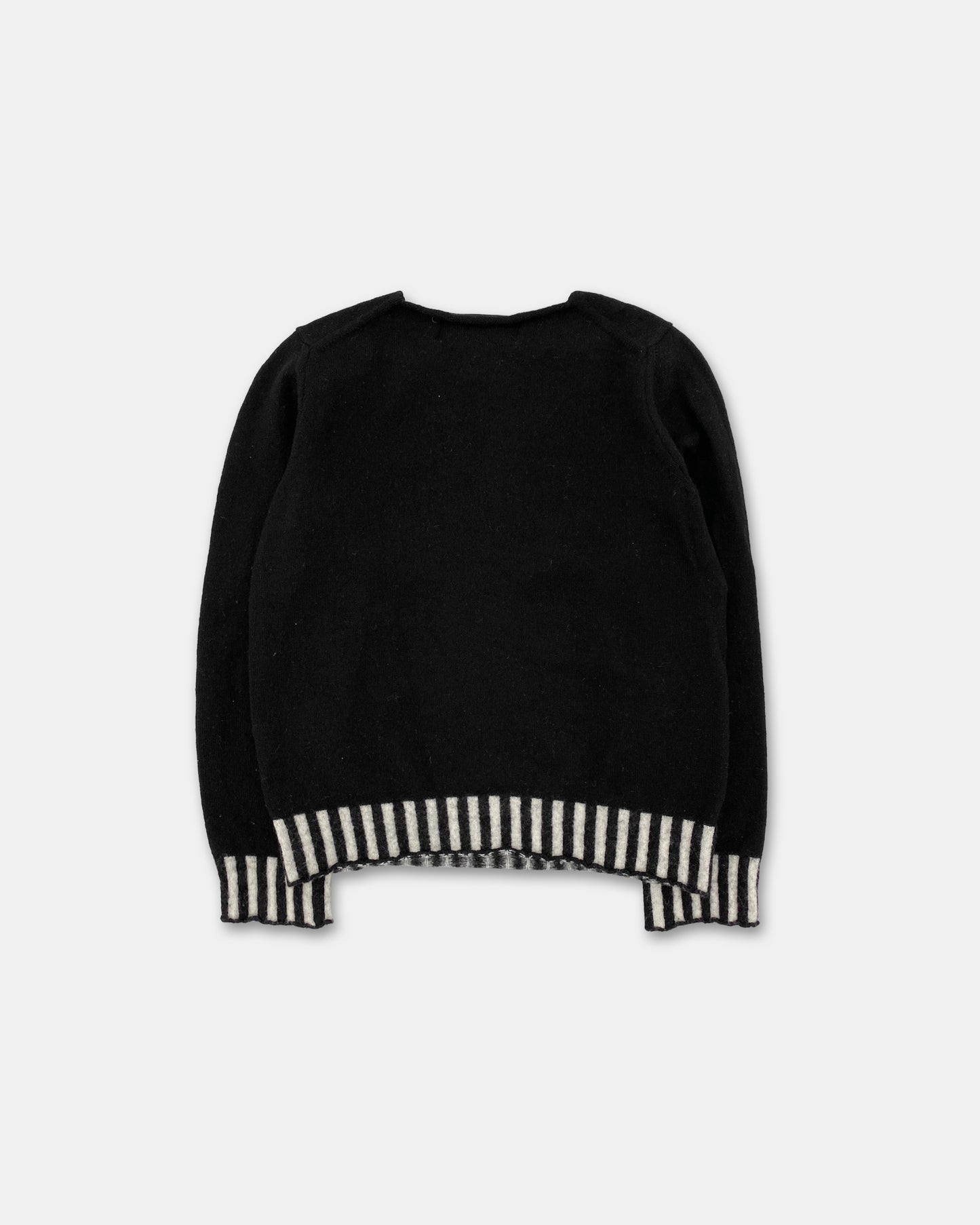 Comme des Garçons Black AD2008 Striped Hem Knit Sweater Black