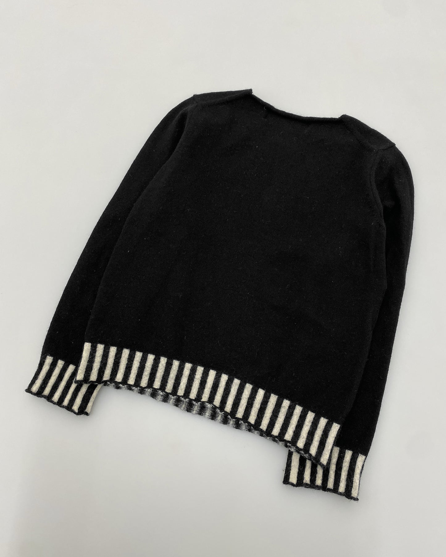 Comme des Garçons Black AD2008 Striped Hem Knit Sweater Black