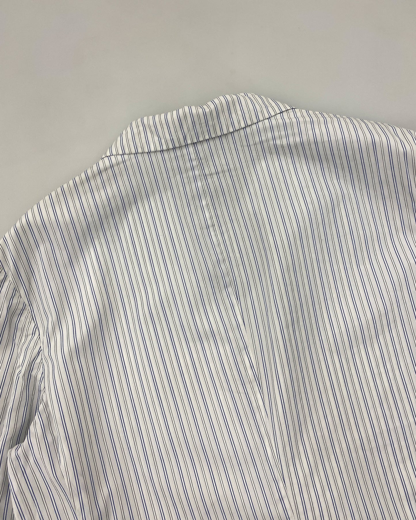 Comme des Garçons Shirt 2010s Striped Cotton Blazer Jacket White Blue