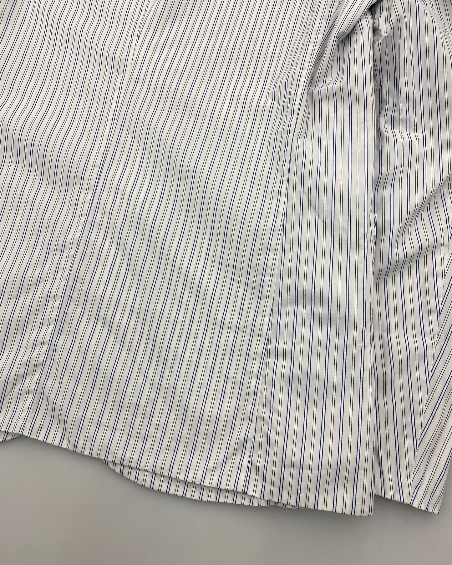 Comme des Garçons Shirt 2010s Striped Cotton Blazer Jacket White Blue