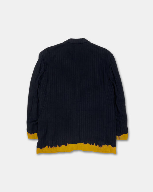 Comme des Garçons Homme Plus AW1993 Bleached Striped Blazer Jacket Navy