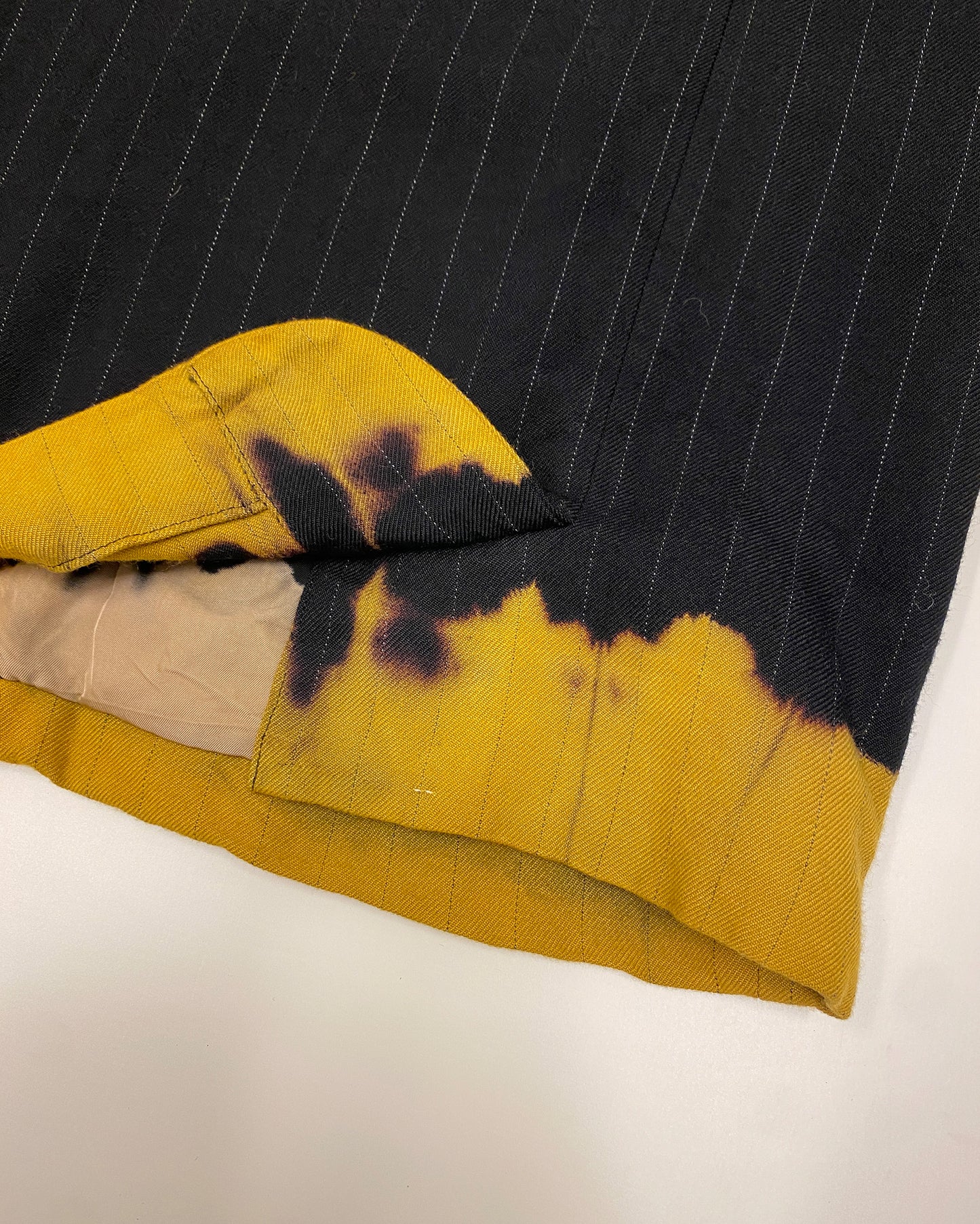 Comme des Garçons Homme Plus AW1993 Bleached Striped Blazer Jacket Navy