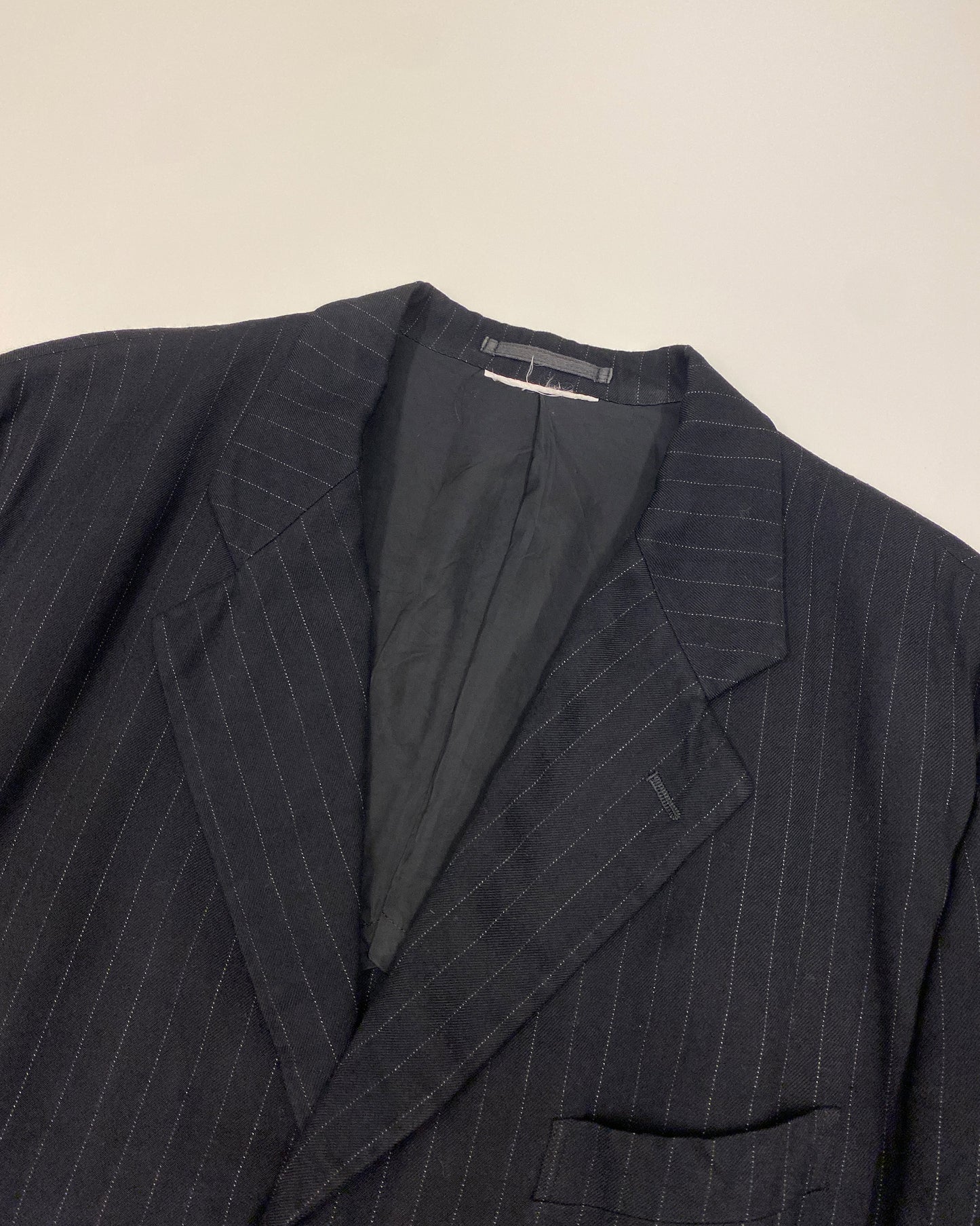 Comme des Garçons Homme Plus AW1993 Bleached Striped Blazer Jacket Navy