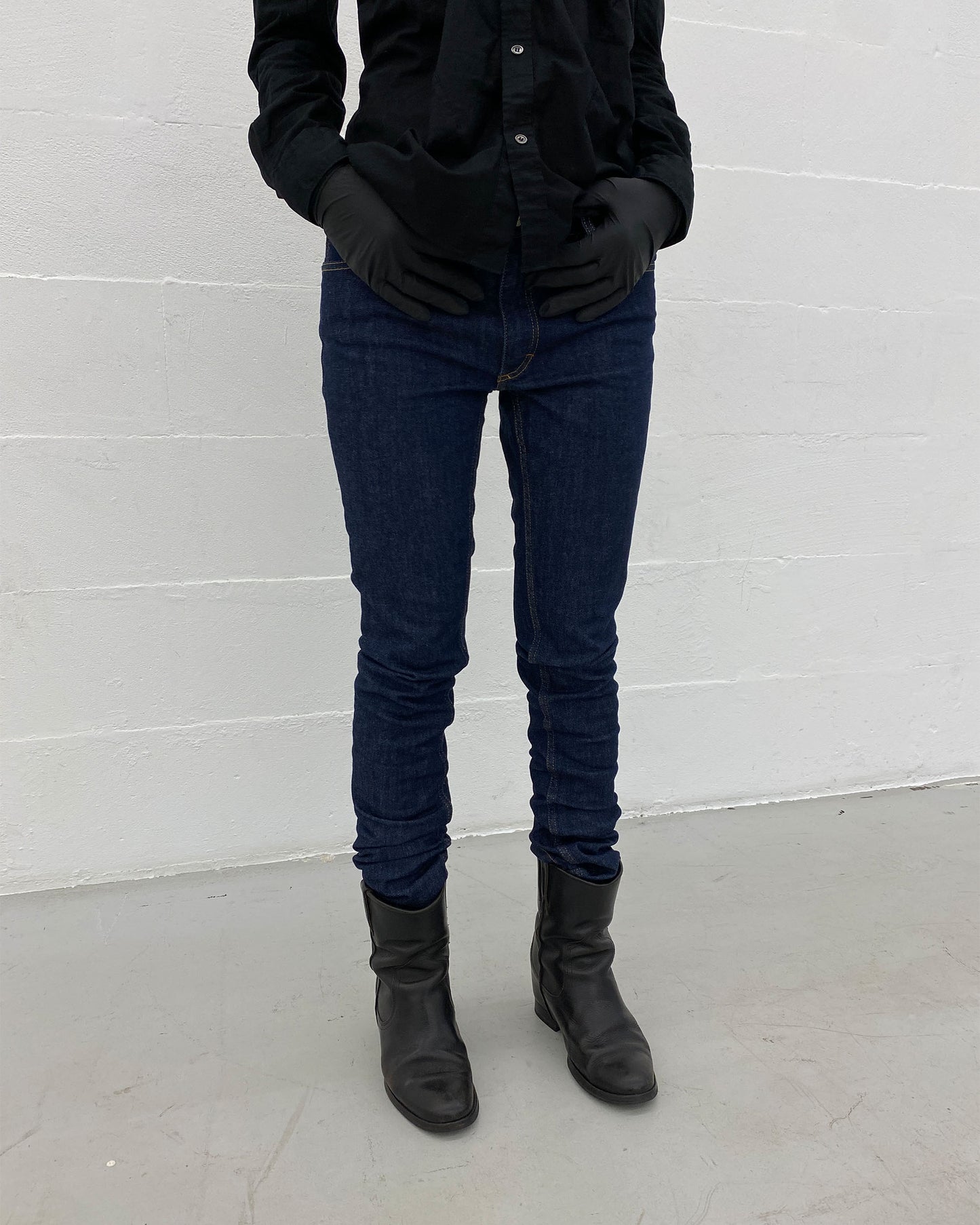 Acne Studios 2020s Flex Skinny Raw Denim Dark Blue