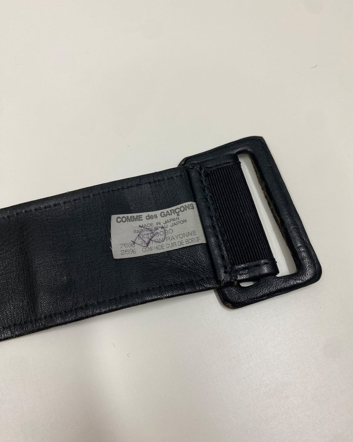 Comme des Garçons 2010s Rayon Cow Leather Belt Black