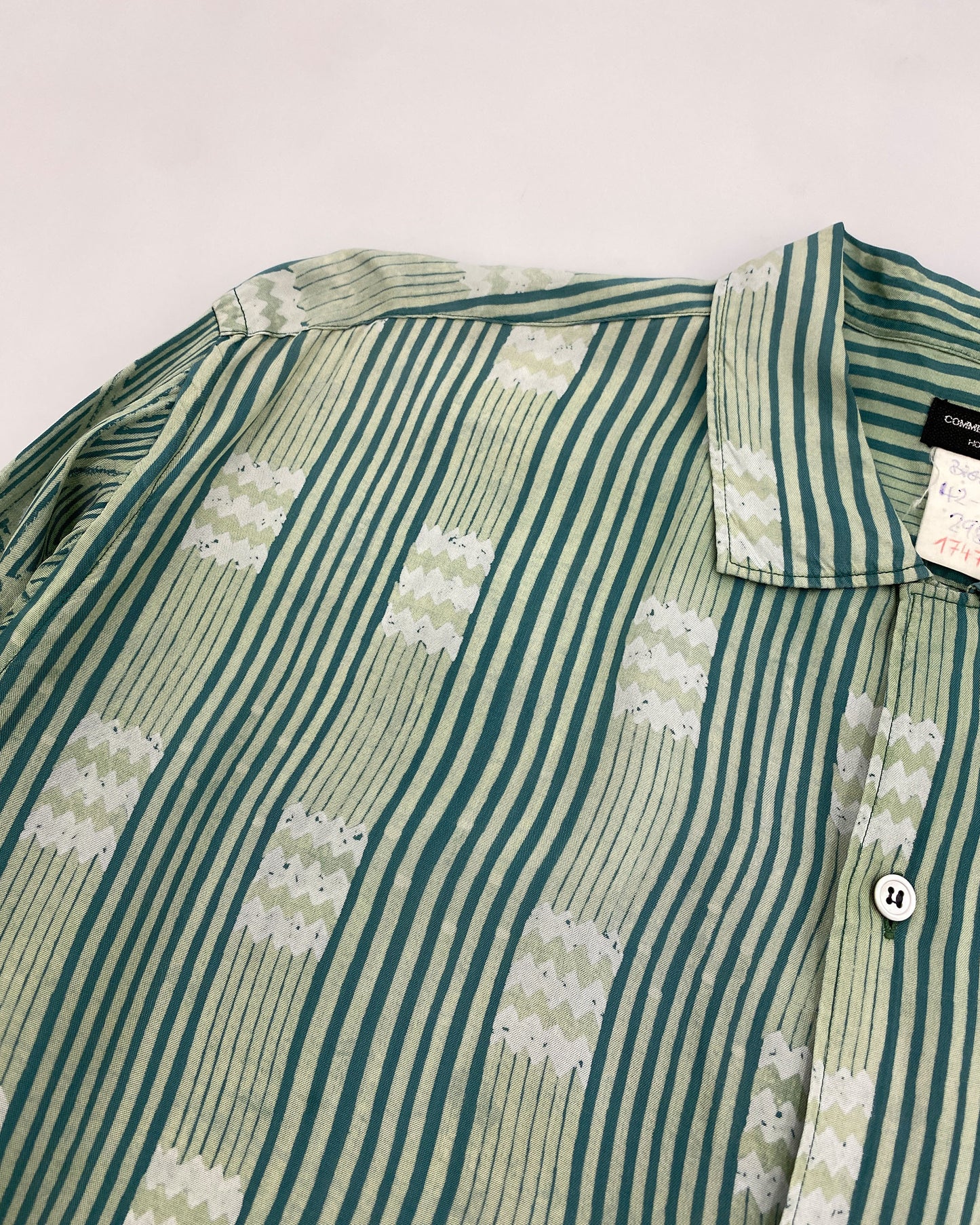 Comme des Garçons Homme Plus 1990s Striped Silk Shirt Green
