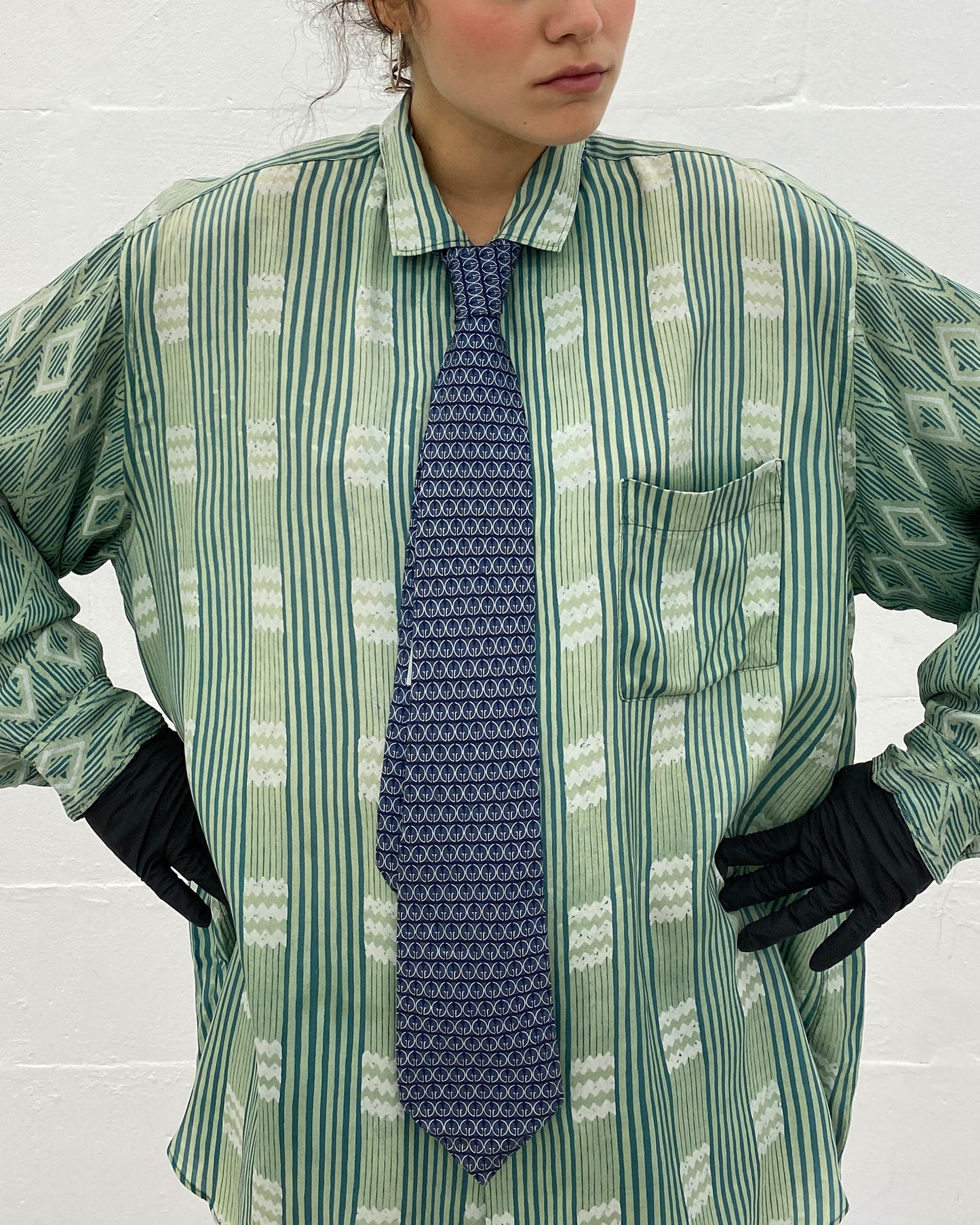 Gucci 2000s Monogram Tie Navy