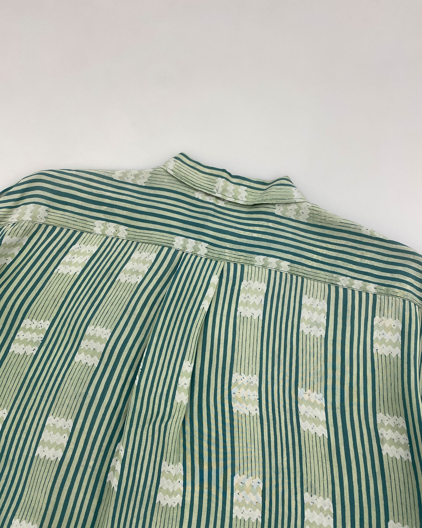 Comme des Garçons Homme Plus 1990s Striped Silk Shirt Green