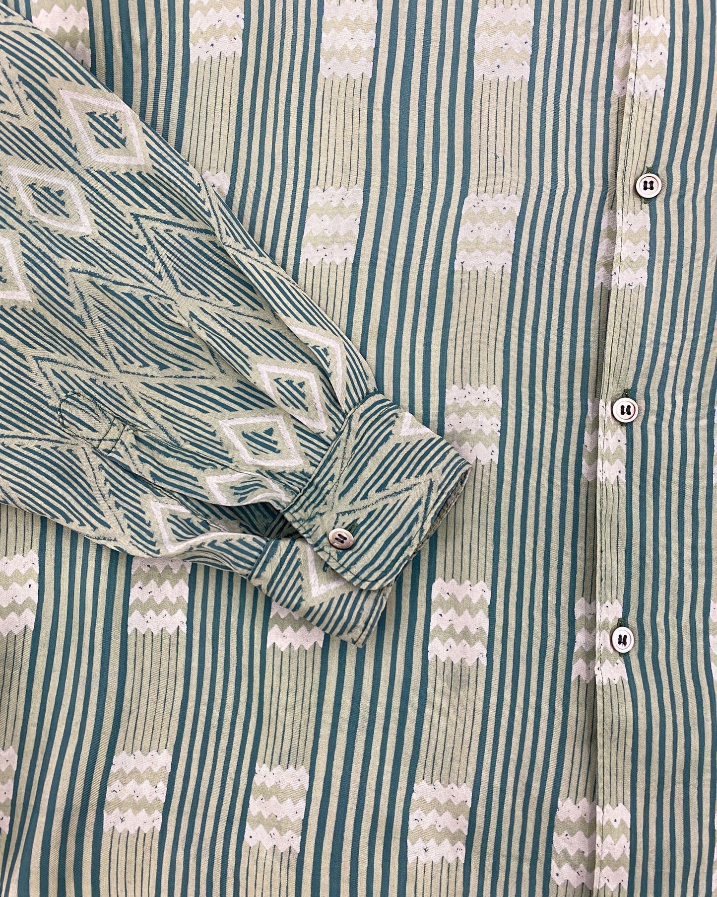 Comme des Garçons Homme Plus 1990s Striped Silk Shirt Green