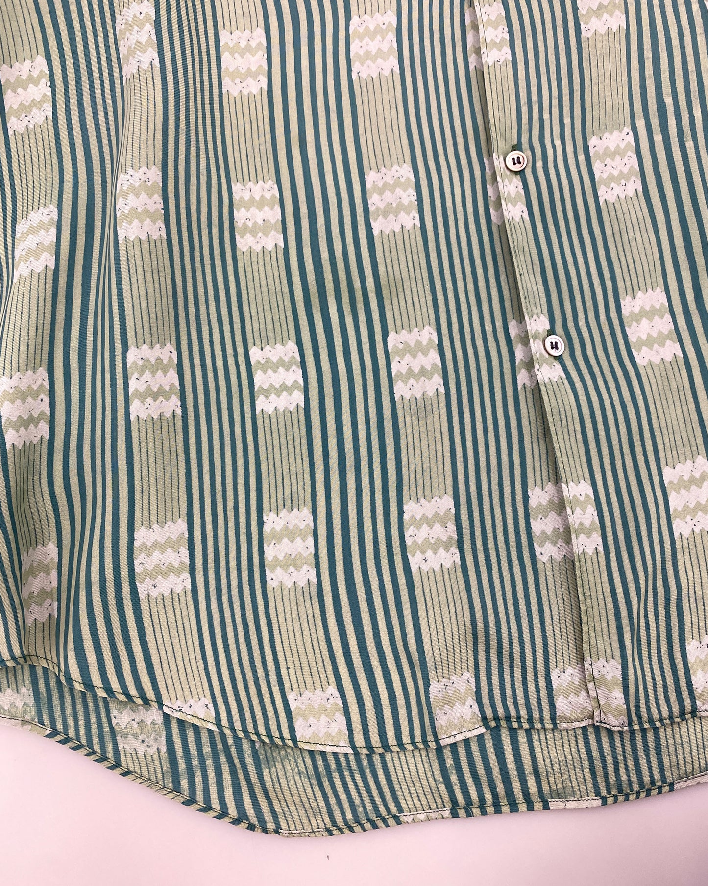Comme des Garçons Homme Plus 1990s Striped Silk Shirt Green