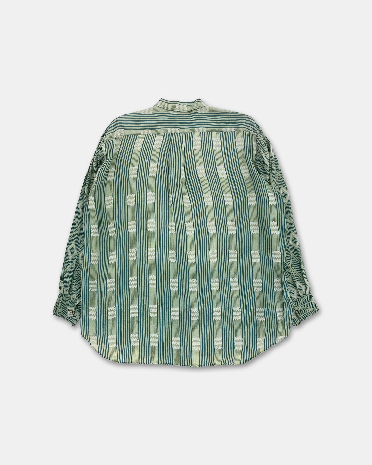 Comme des Garçons Homme Plus 1990s Striped Silk Shirt Green