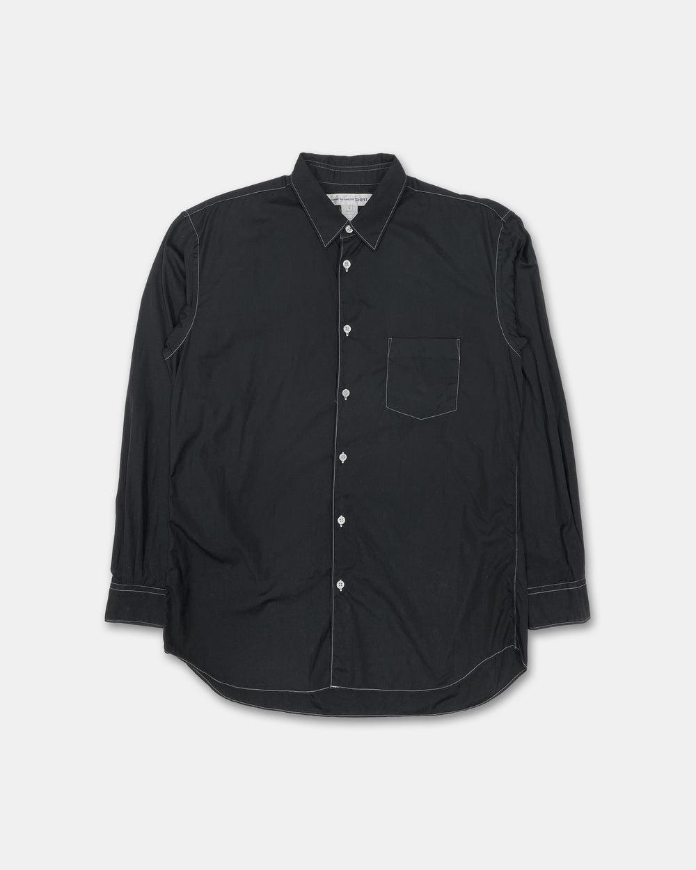 Comme des Garçons Shirt 2010s Contrast Seams Shirt Black