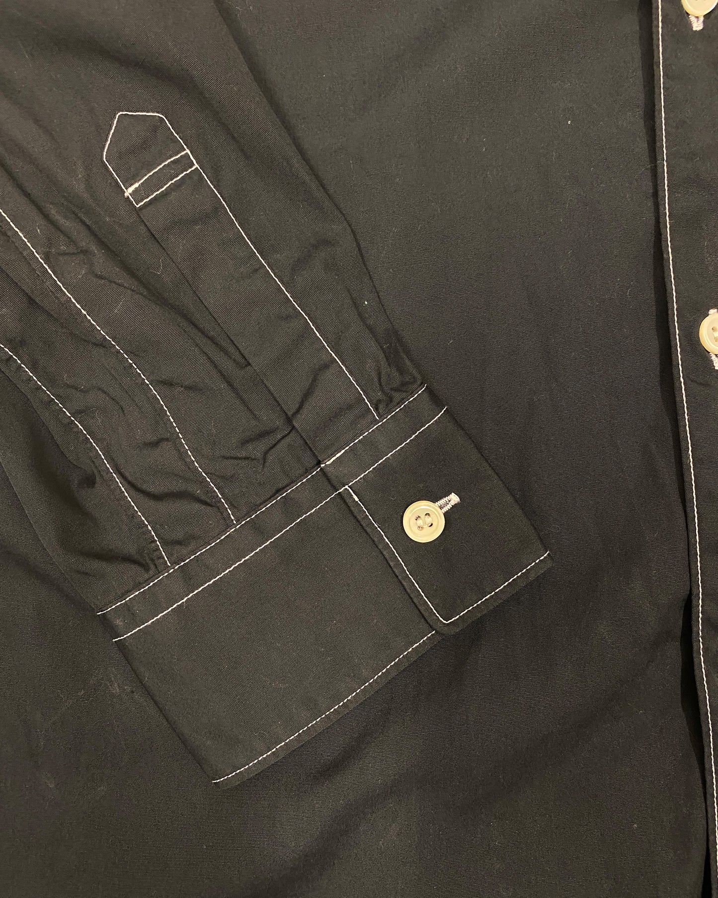 Comme des Garçons Shirt 2010s Contrast Seams Shirt Black