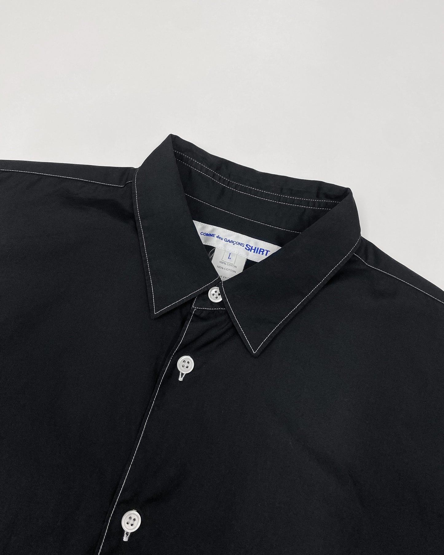 Comme des Garçons Shirt 2010s Contrast Seams Shirt Black