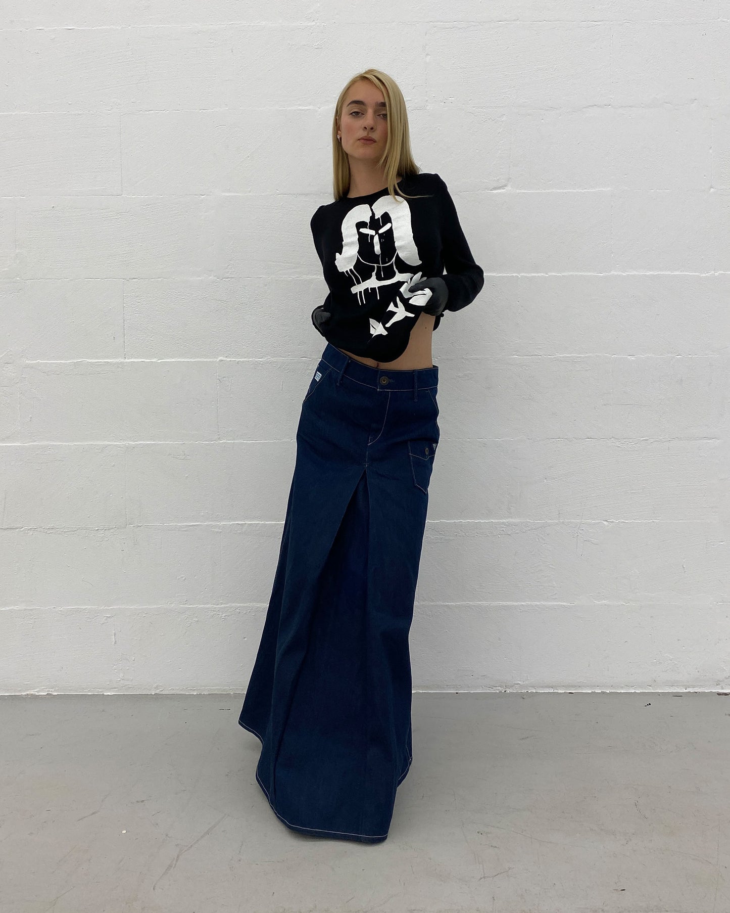 Comme des Garçons x Alisa Yoffe SS2019 Graphic Printed Knit Sweater Black