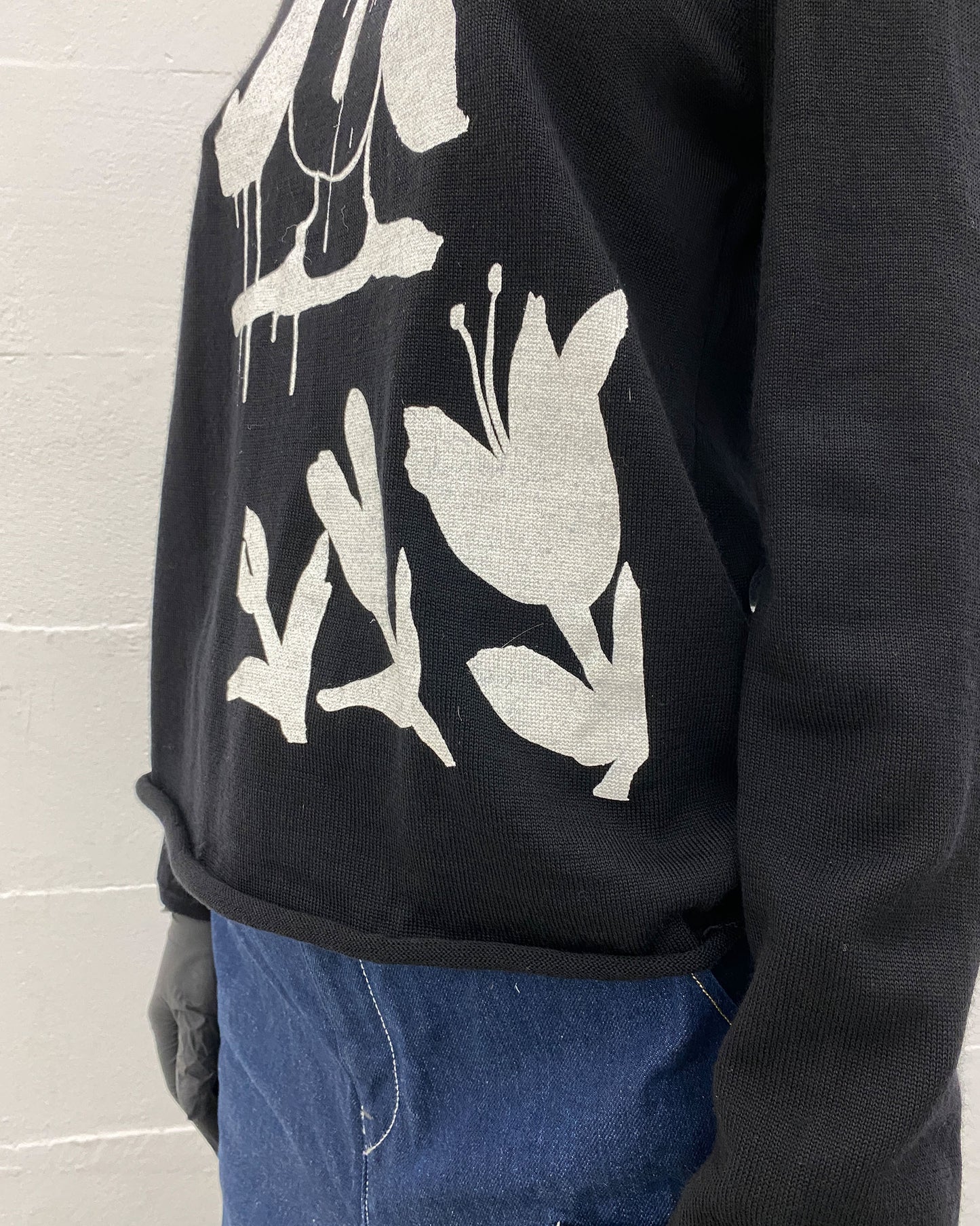 Comme des Garçons x Alisa Yoffe SS2019 Graphic Printed Knit Sweater Black