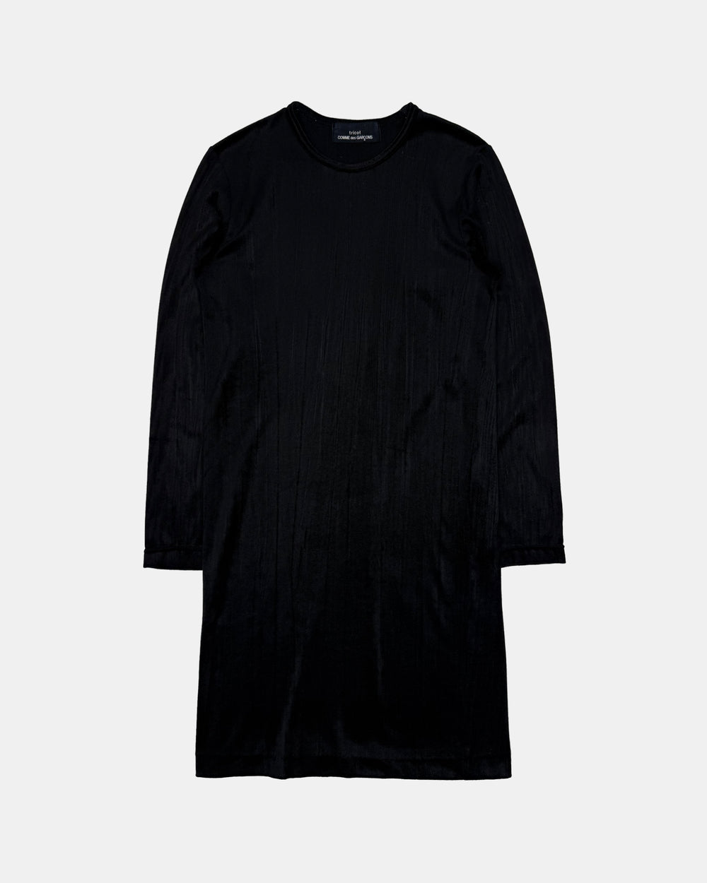 Comme des Garçons Tricot FW1999 Velvet Longsleeve Dress Black