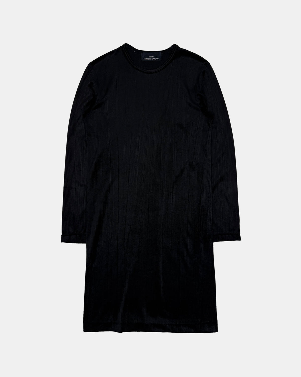 Comme des Garçons Tricot FW1999 Velvet Longsleeve Dress Black