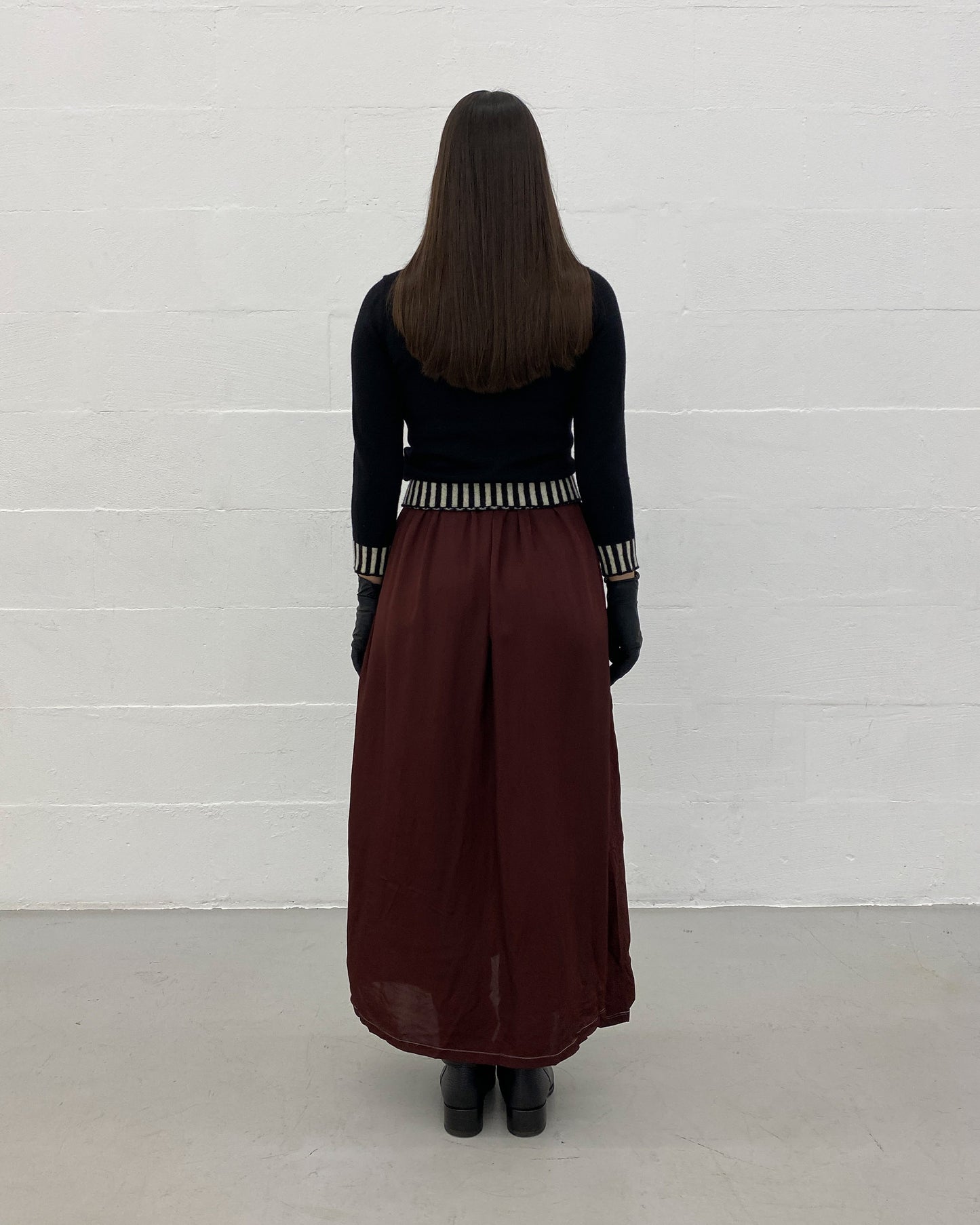 Comme des Garçons Black AD2008 Striped Hem Knit Sweater Black