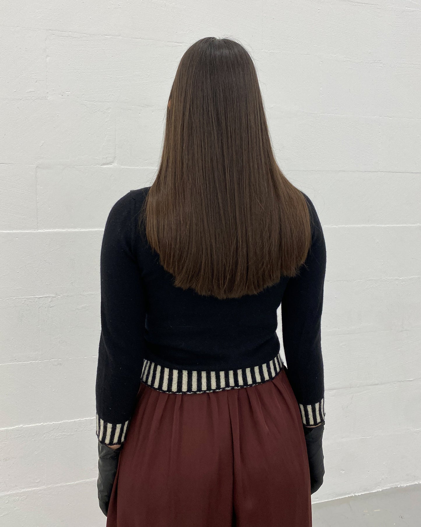 Comme des Garçons Black AD2008 Striped Hem Knit Sweater Black