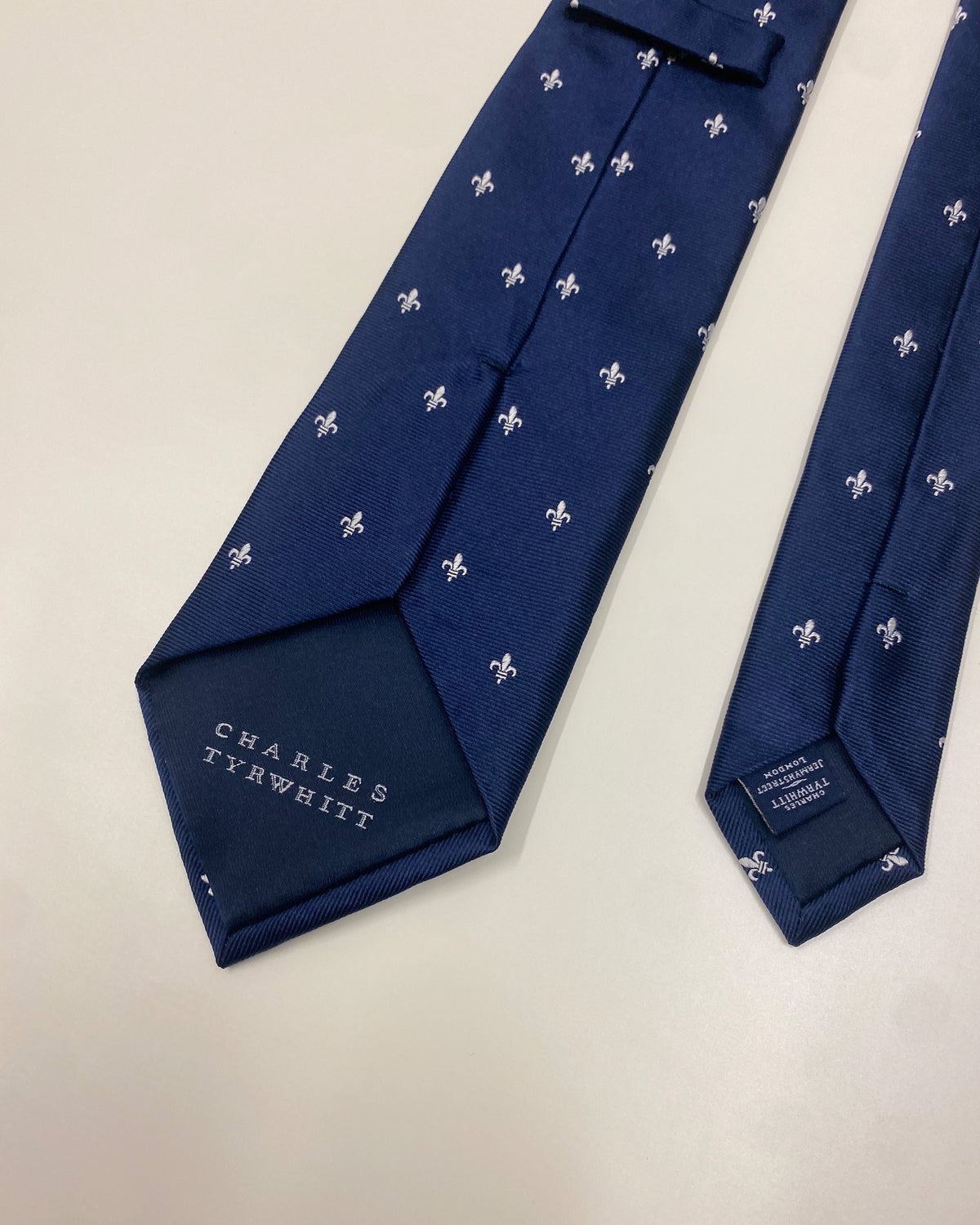 Charles Tyrwhitt 2020s Fleur-de-lis Tie Navy