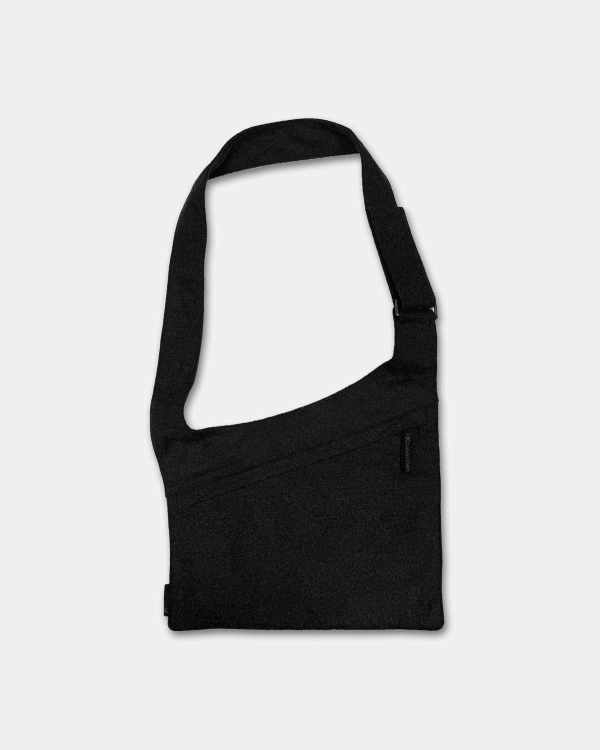 Calvin Klein 2000s Wool Shoulder Messenger Bag Dark Grey