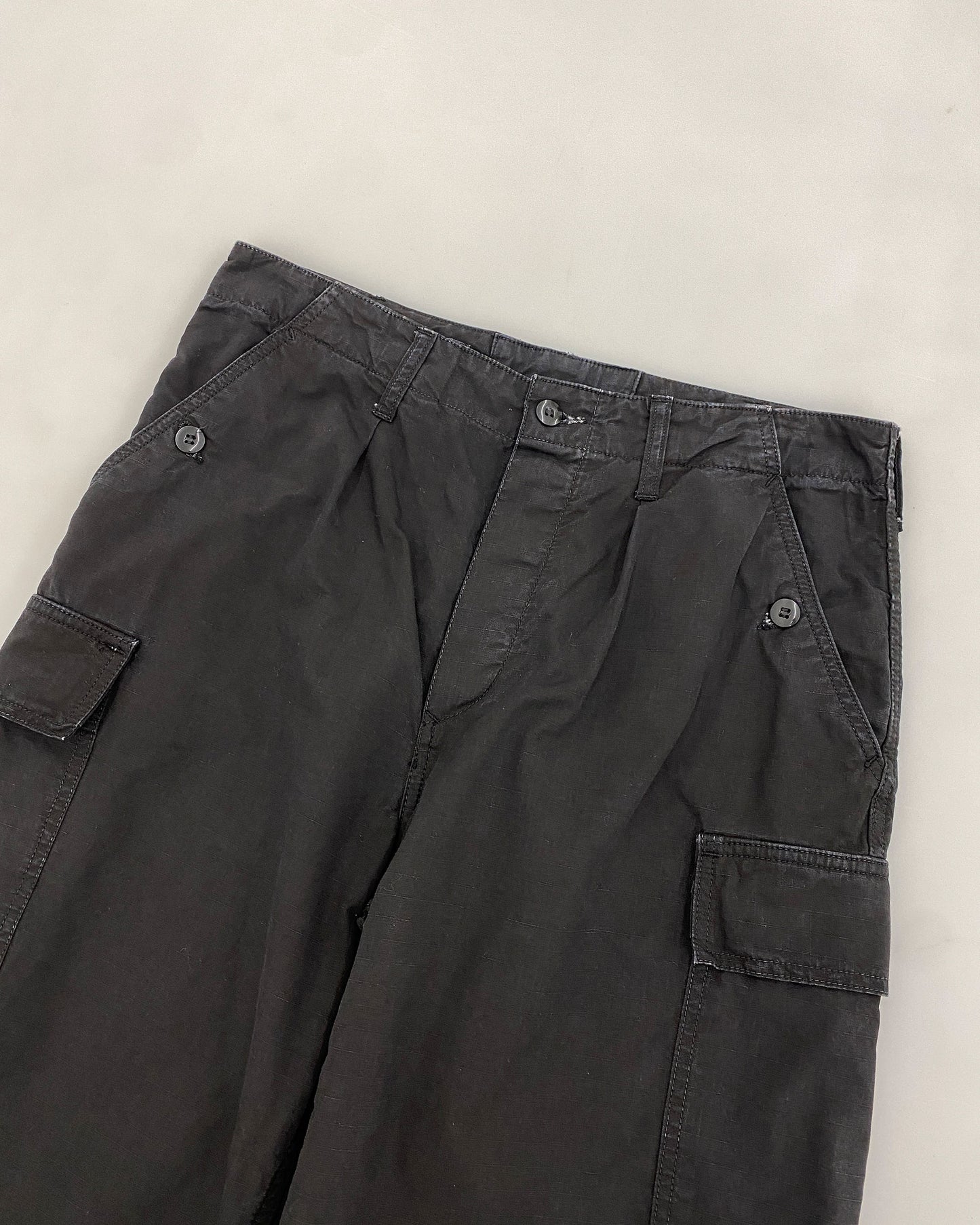 Vintage 1990s Ripstop Cargo Pants Black