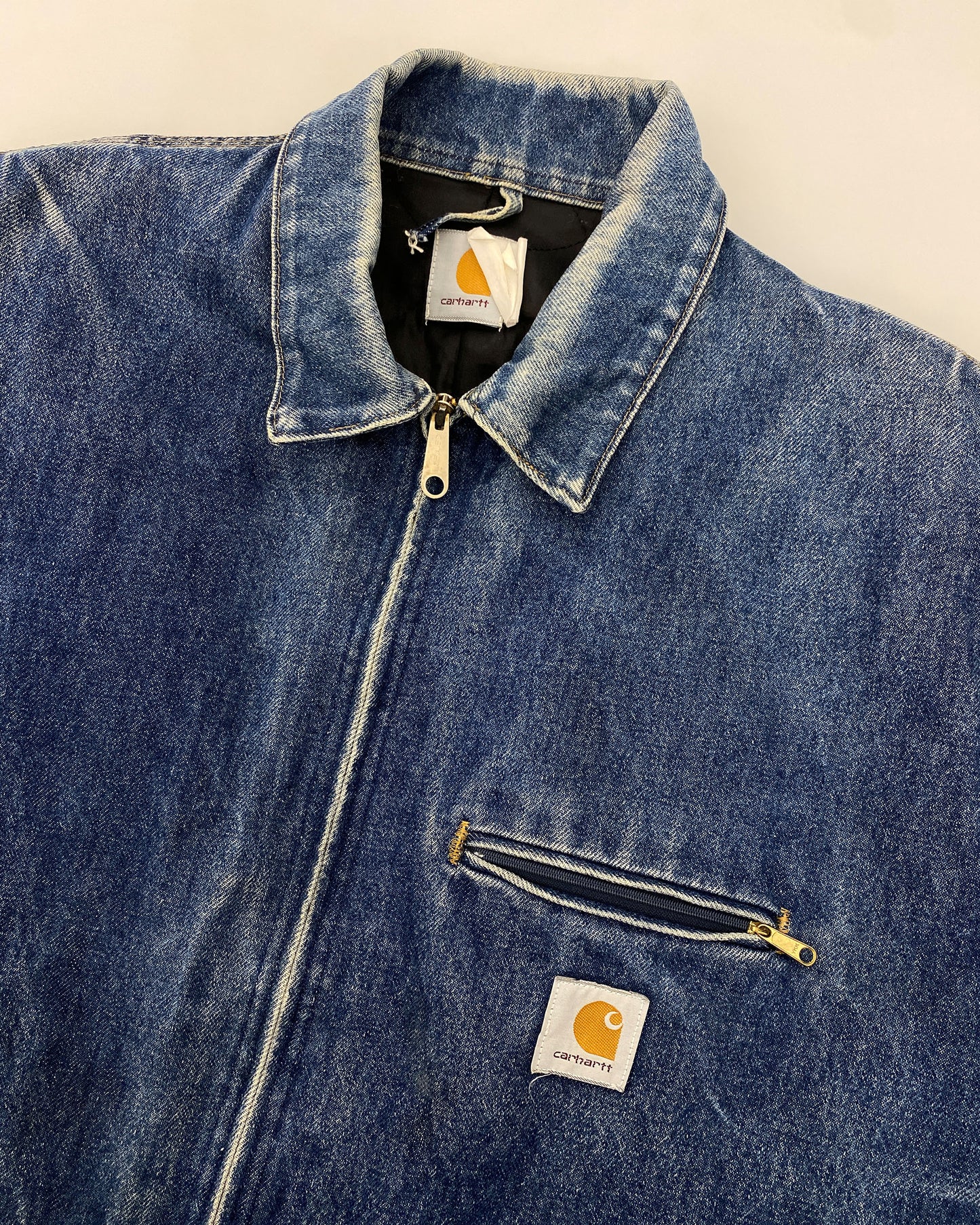 Carhartt 1990s Trashed Detroit Denim Jacket Blue