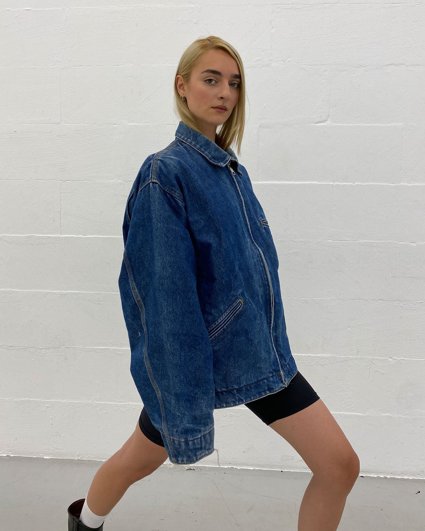 Carhartt 1990s Trashed Detroit Denim Jacket Blue