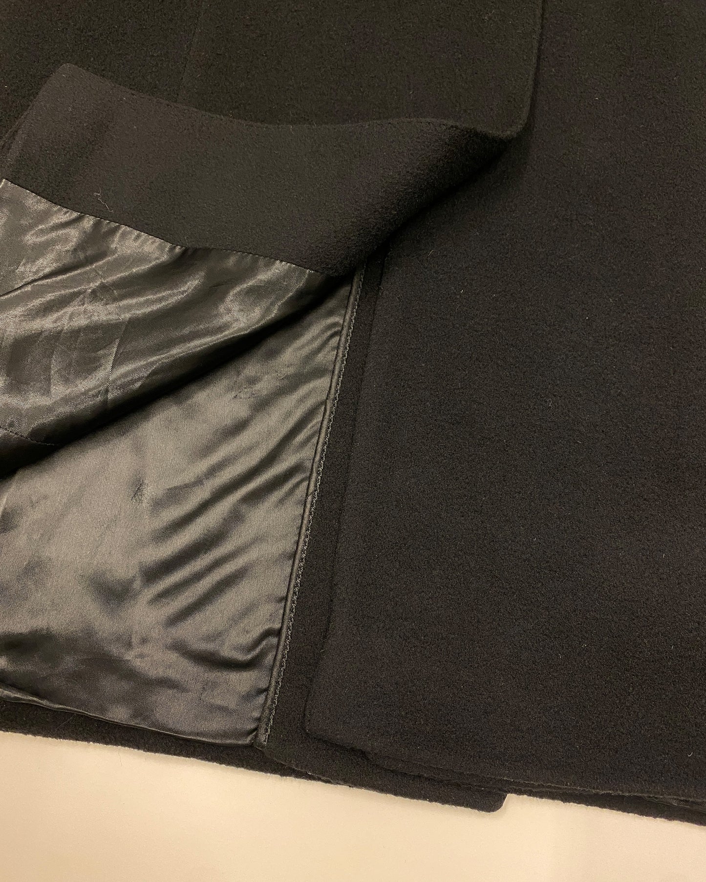 Vintage 1980s Cashmere Wool Coat Black