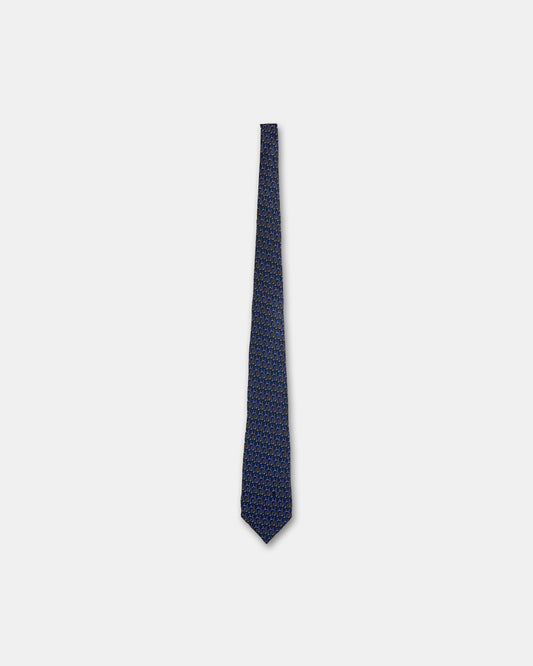 Céline 1990s Spurs Monogram Tie Blue