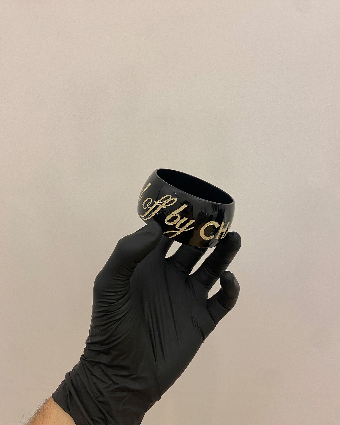 Jessica Kagan Cushman 2000s Ripped off by Chanel Bangle Black