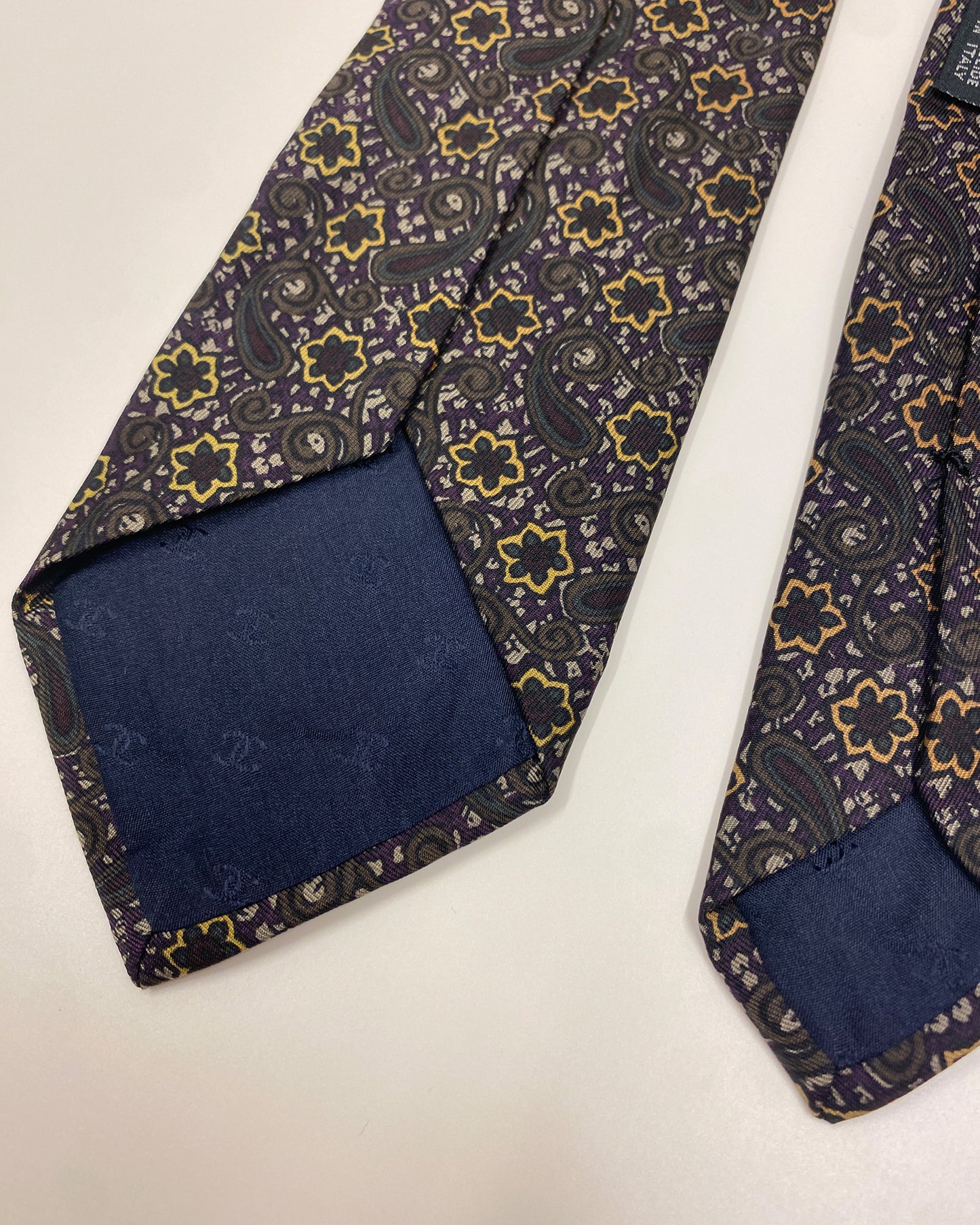 Chanel 1990s Pattern Tie Purple Green