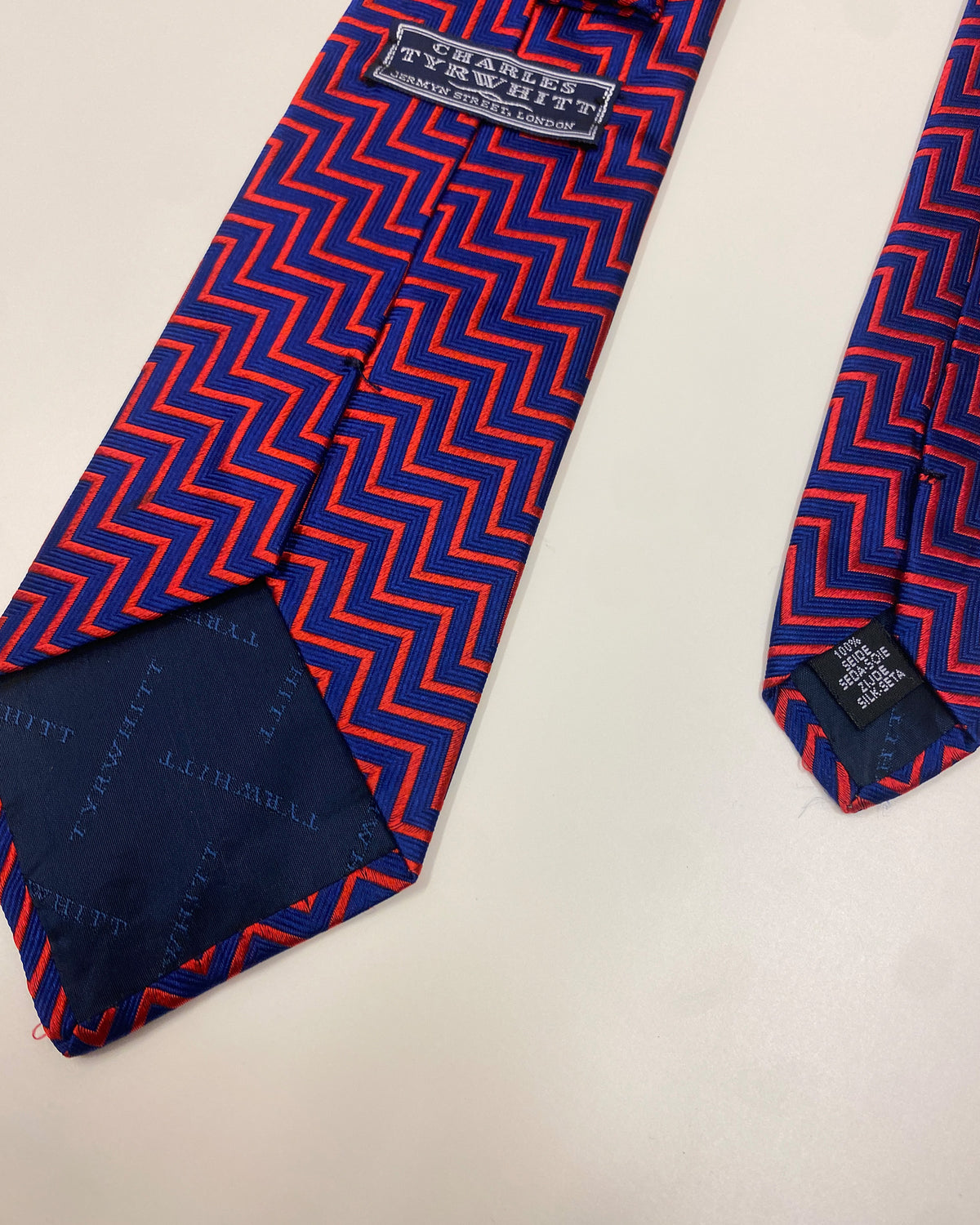Charles Tyrwhitt 2010s Pattern Tie Red Navy